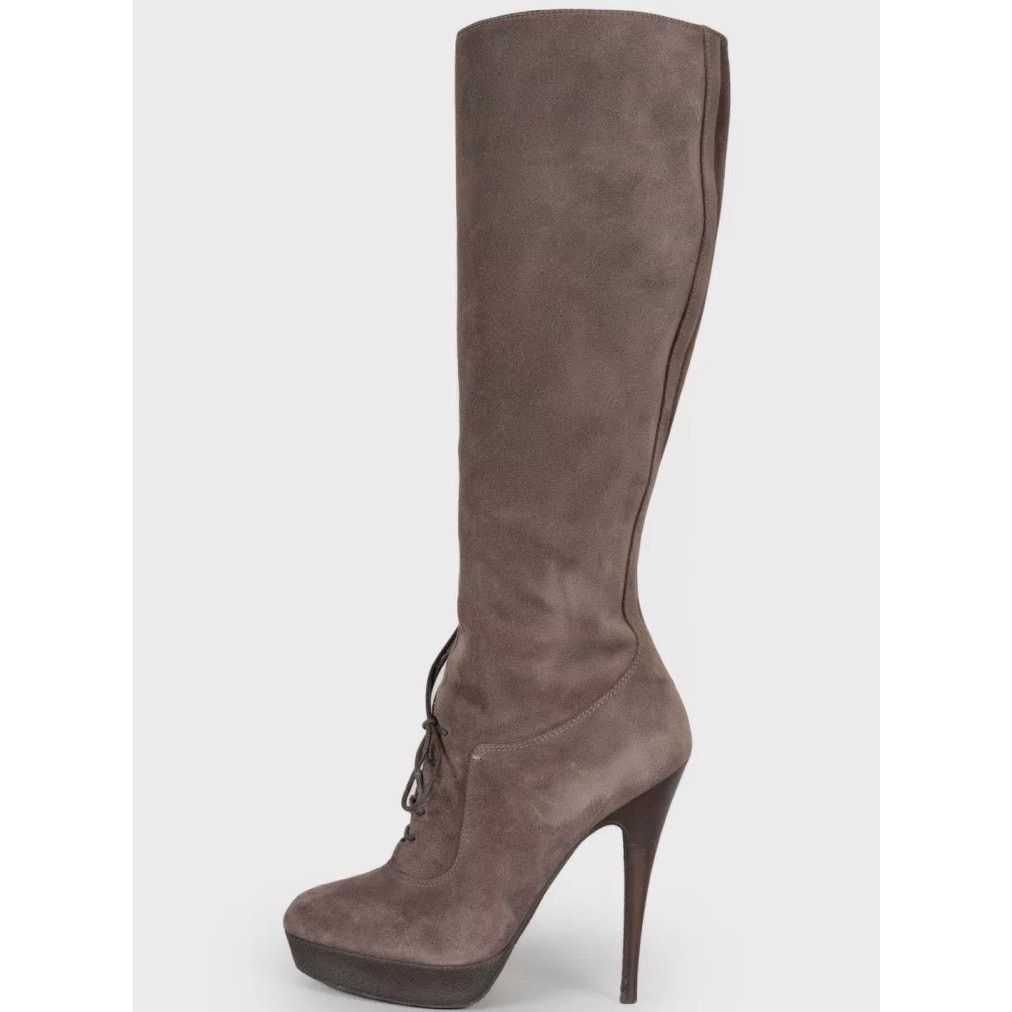 Saint Laurent Paris Saint Laurent Graphite Suede Boots - Size 37.5 Size US 6.5 / IT 36.5 - 1 Thumbnail