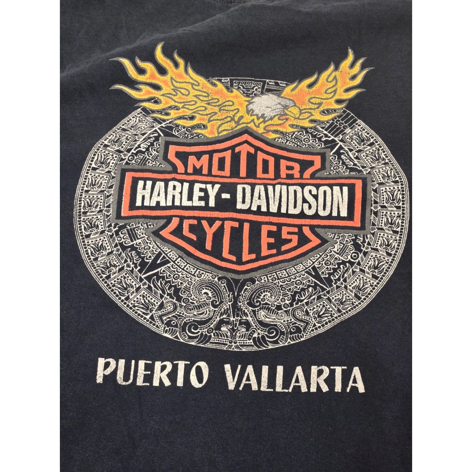 Vintage Harley-Davidson Shirt Mens Large Blue Puerto Vallarta Flames Eagle Motorcycle Tee Size US L / EU 52-54 / 3 - 5 Thumbnail