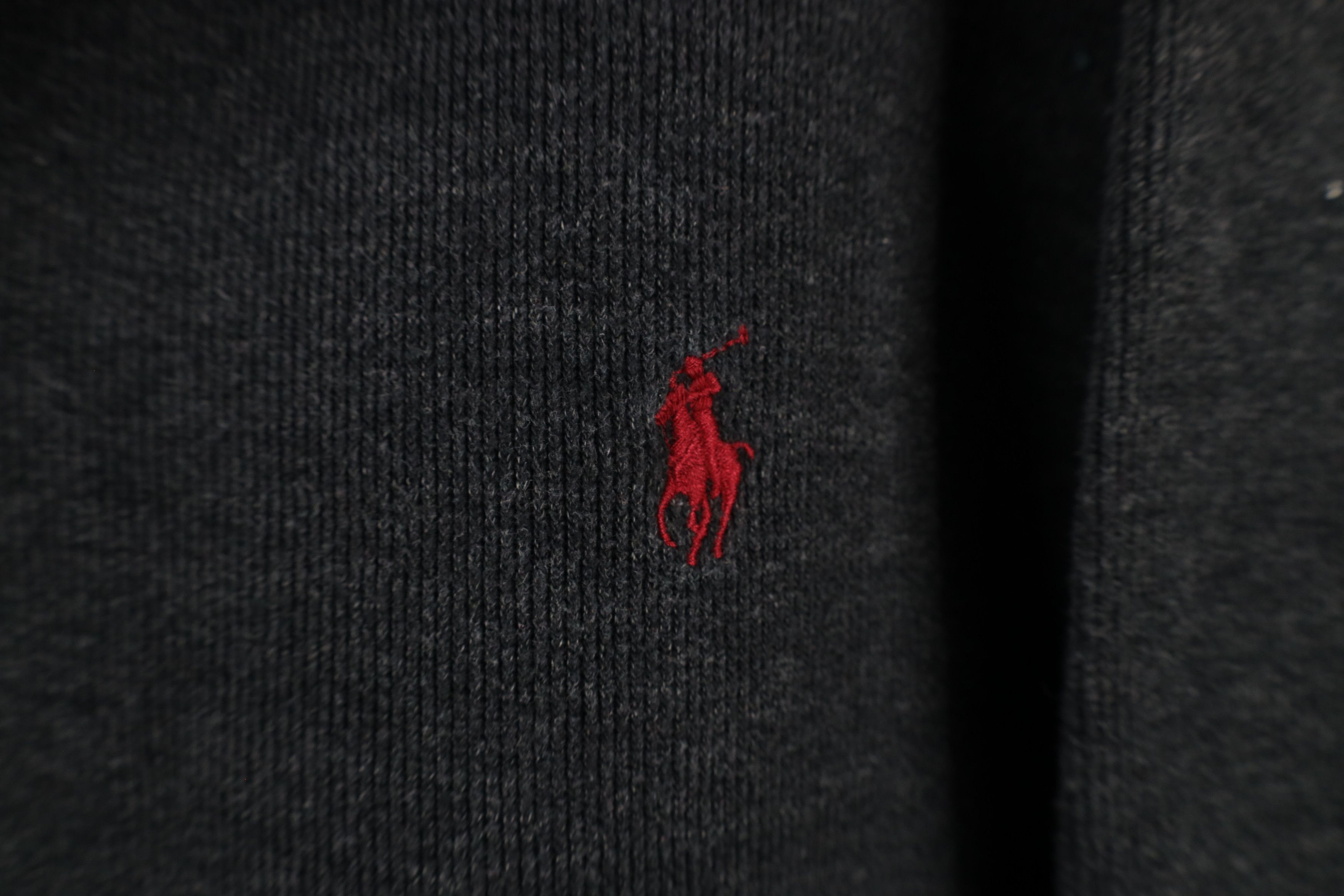 Ralph Lauren × Vintage Vintage Ralph Lauren Ribbed Knit Half Zip Sweater Gray Size US L / EU 52-54 / 3 - 4 Thumbnail