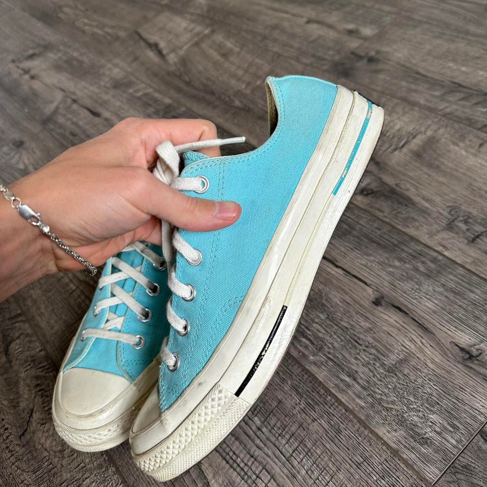 Converse Baby Blue Aqua Chuck Taylor Converse OX Low Chuck 70 Sneaker Size US 8 / EU 41 - 4 Thumbnail