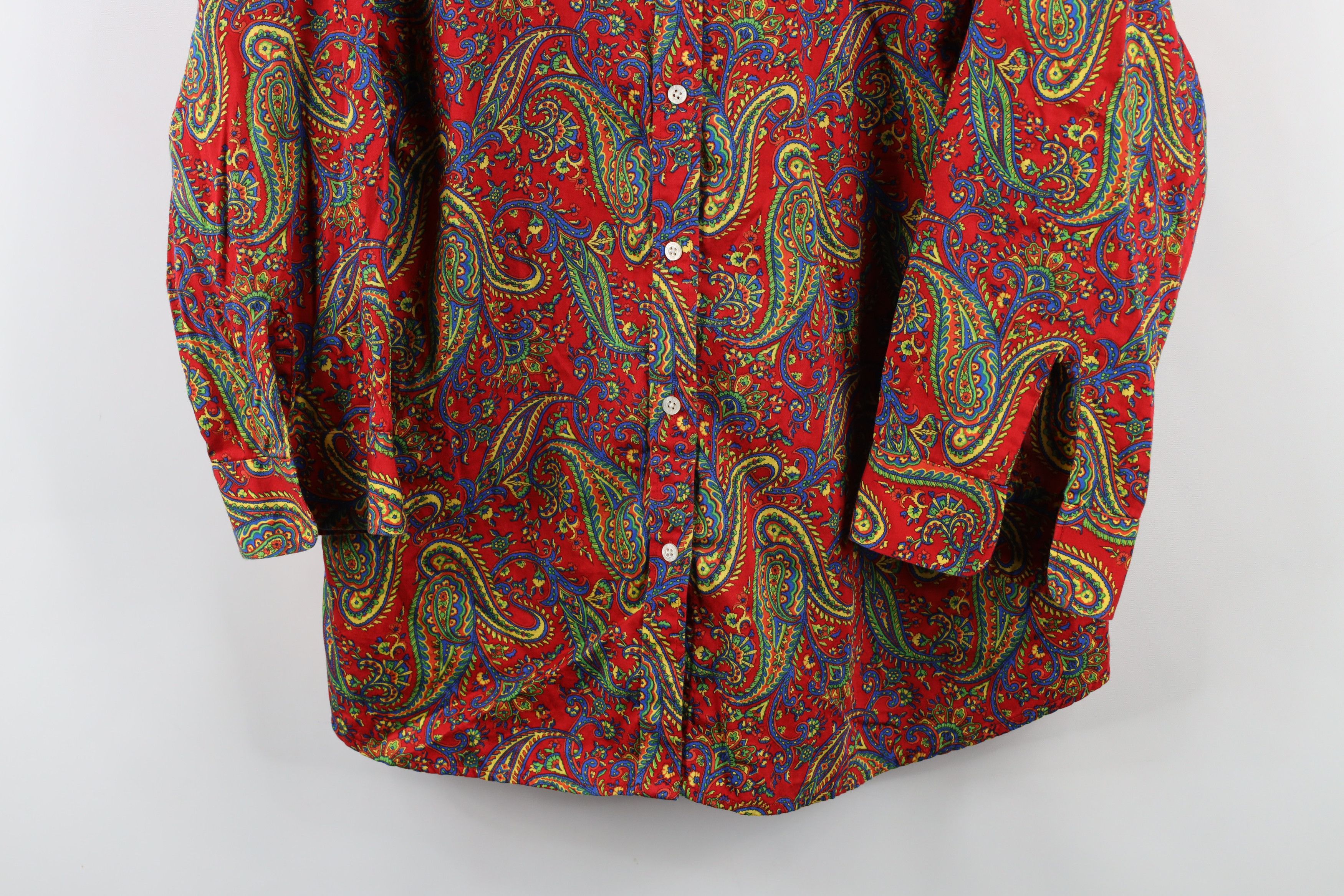 Ralph Lauren × Vintage Vintage 90s Ralph Lauren Paisley Collared Button Shirt Size XL / US 12-14 / IT 48-50 - 3 Thumbnail