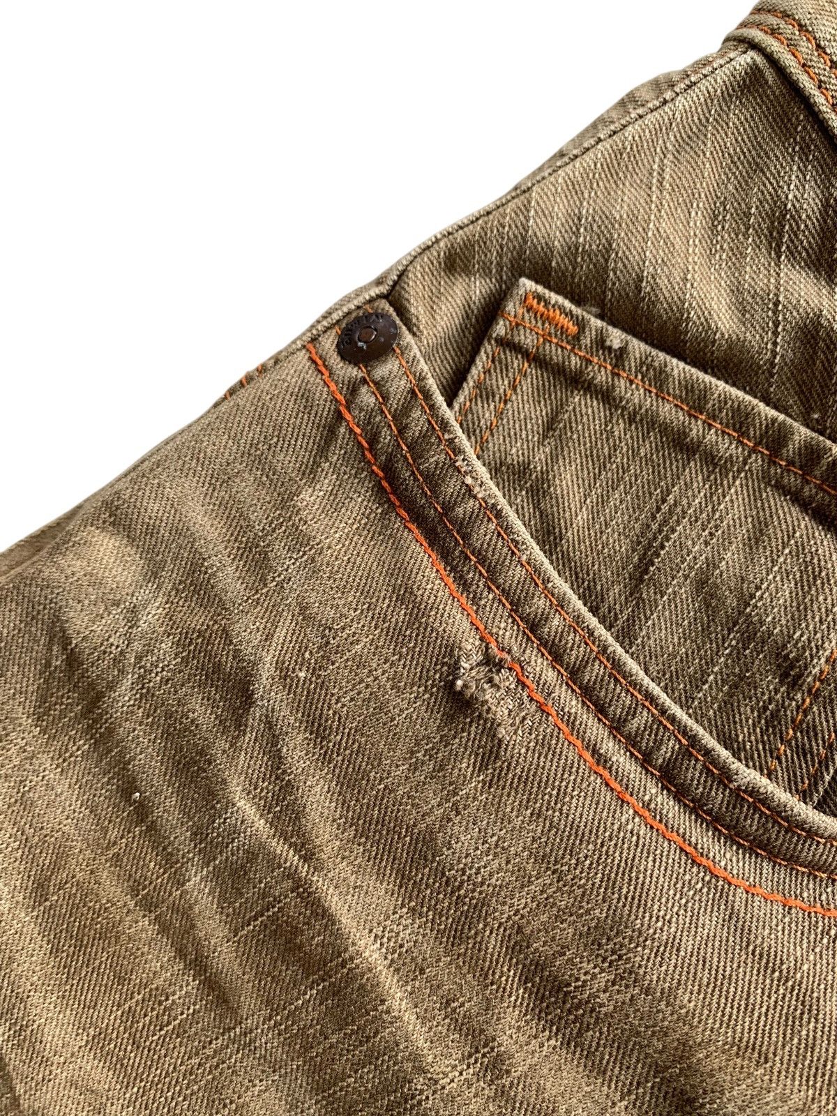 Edwin FLARE EDWIN XV BUCKLE BACK RUSTY JAPANESE DISTRESSED DENIM Size US 33 - 17 Thumbnail