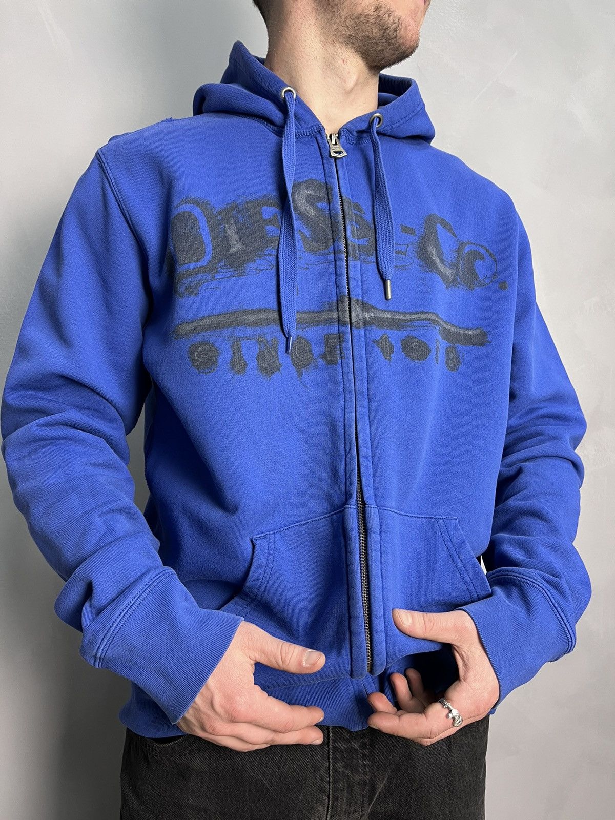 Diesel × Japanese Brand Vintage Diesel big logo distressed Y2K hoodie Size US XL / EU 56 / 4 - 1 Thumbnail