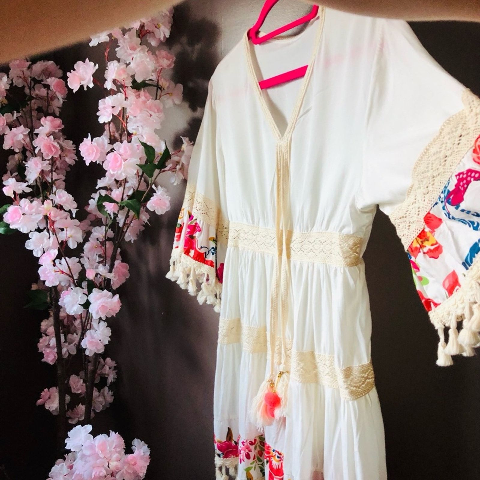 Other Dress beach vacation floral with Pom pom trim. Size S / US 4 / IT 40 - 4 Thumbnail