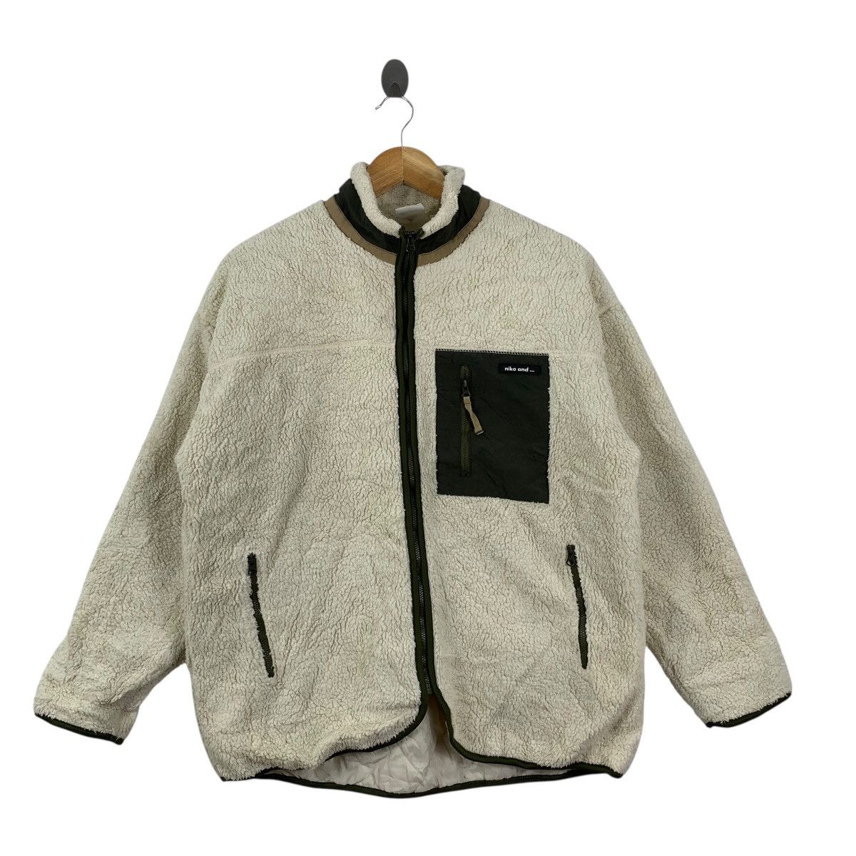 Vintage NIKO AND … Retro X Pocket Outdoor Sherpa Fleece Jacket Deep Size US M / EU 48-50 / 2 - 3 Thumbnail