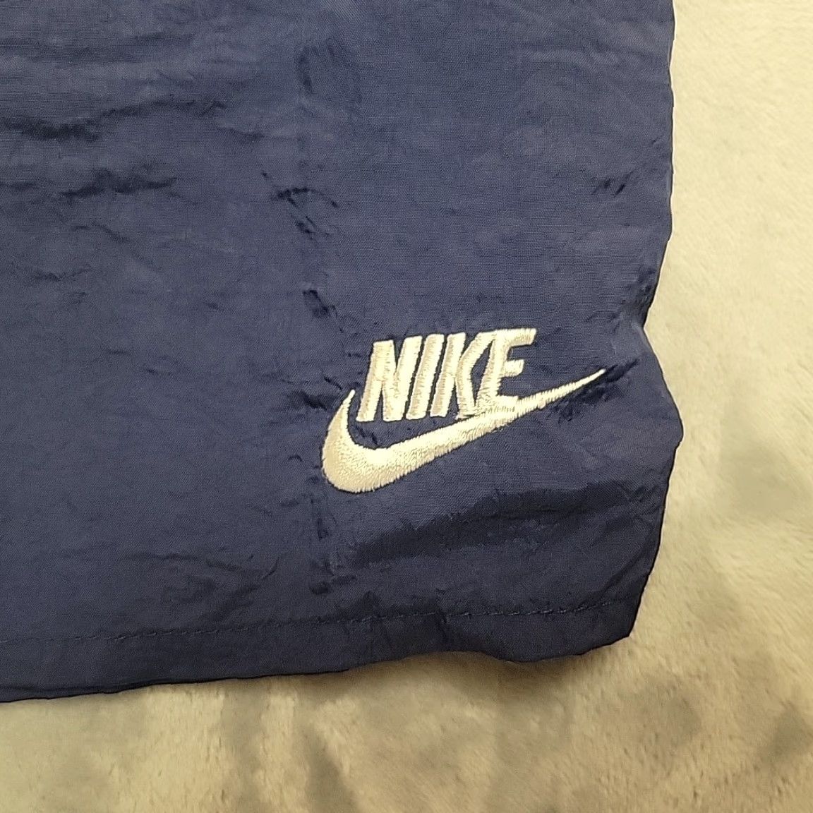 Nike VINTAGE Nike Shorts Bottom Men L Blue 90s Swoosh Windbreaker 100% Nylon Swim Pockets Drawstring Lightweight Logo Size US 33 - 6 Thumbnail