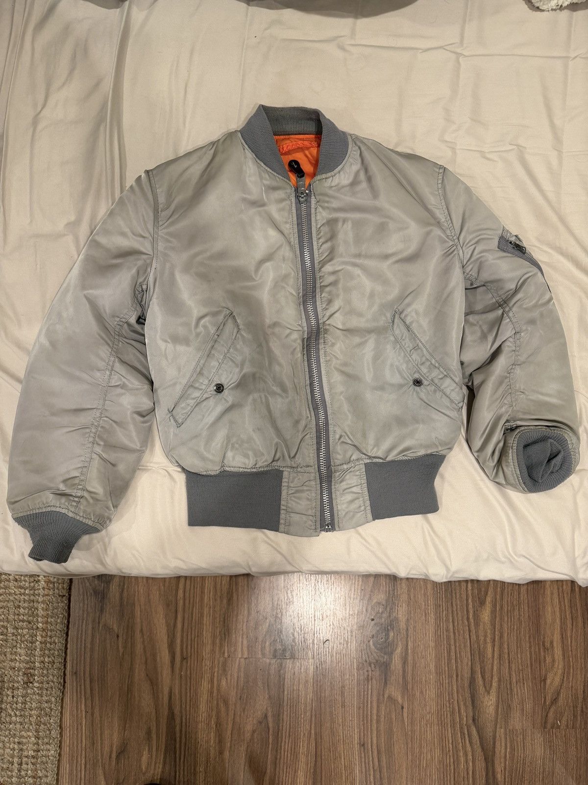 Alpha Industries Vintage 80s Alpha Industries MA1 Bomber Jacket Size US S / EU 44-46 / 1 - 1 Thumbnail