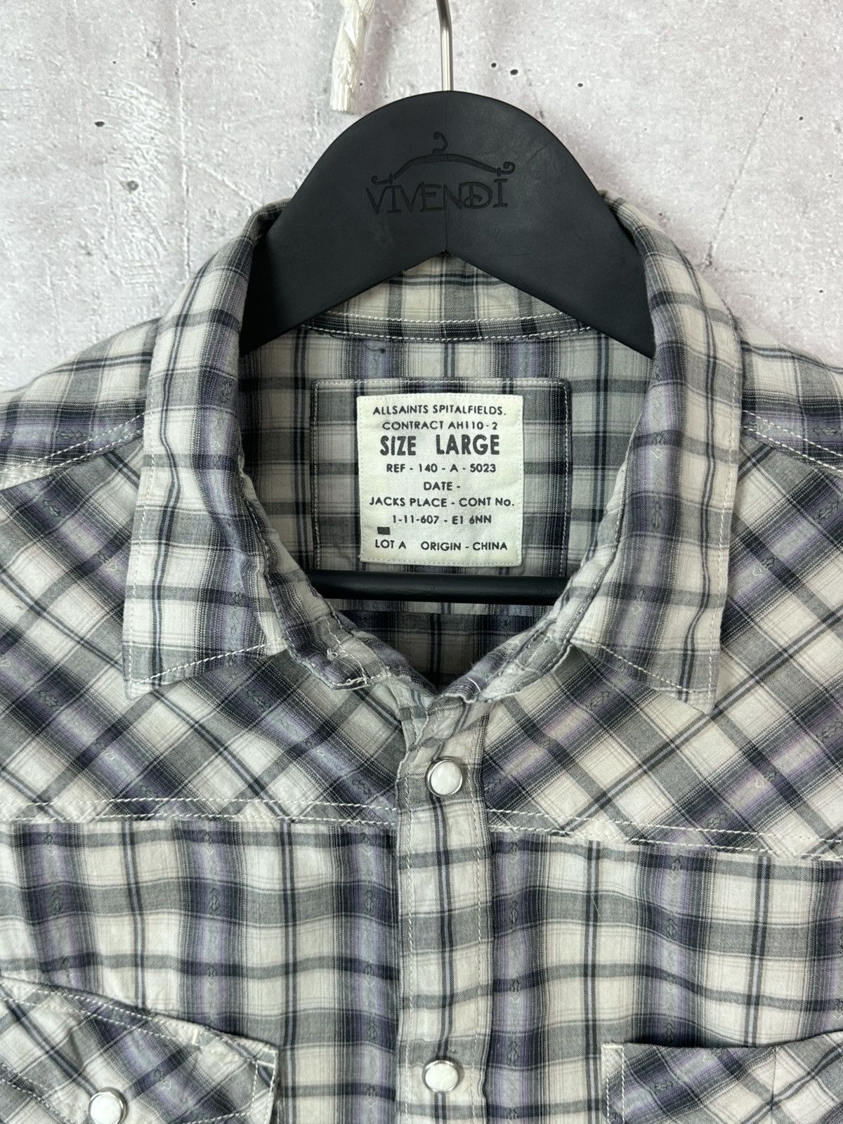 Allsaints × Vintage All Saints Parson Check Long Sleeve Cotton Men’s Shirt Size US L / EU 52-54 / 3 - 5 Thumbnail