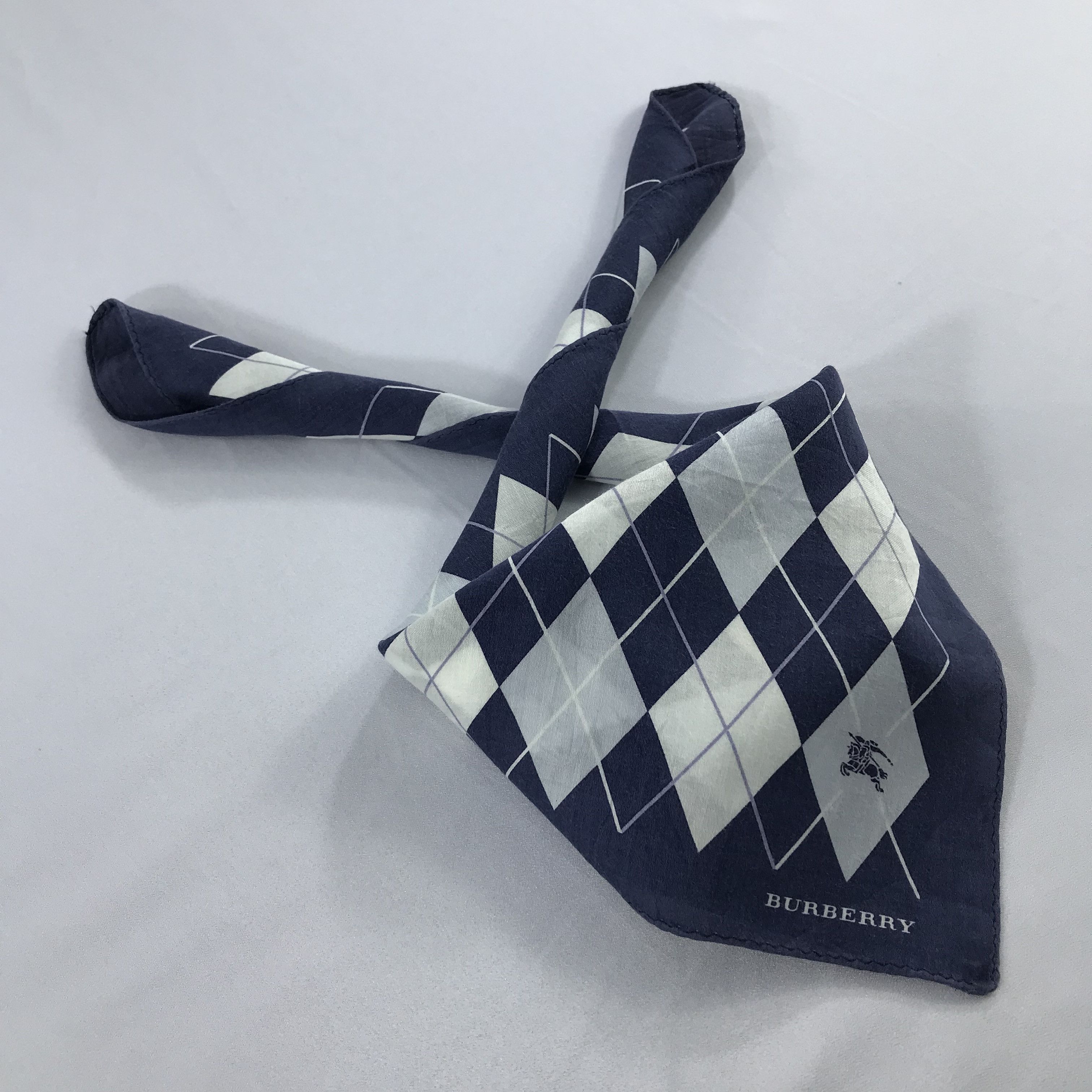 Burberry × Vintage Burberry Bandana / Handkerchief / Neckerchief - S2528 Size ONE SIZE - 4 Thumbnail