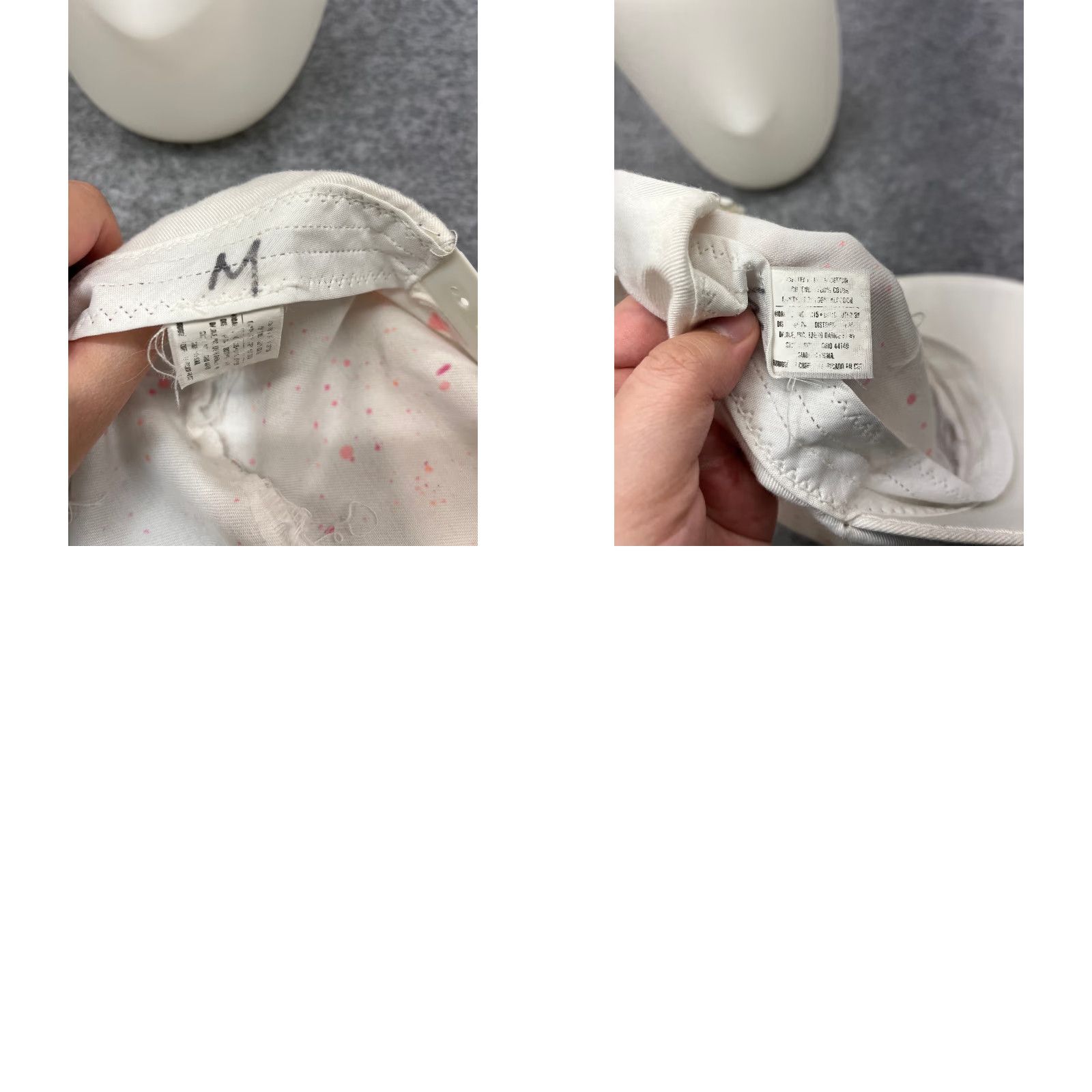 Pinko Paint Splatter Hat Cap Snap Back Adult One Size White Pink 100% Cotton Size ONE SIZE - 9 Thumbnail