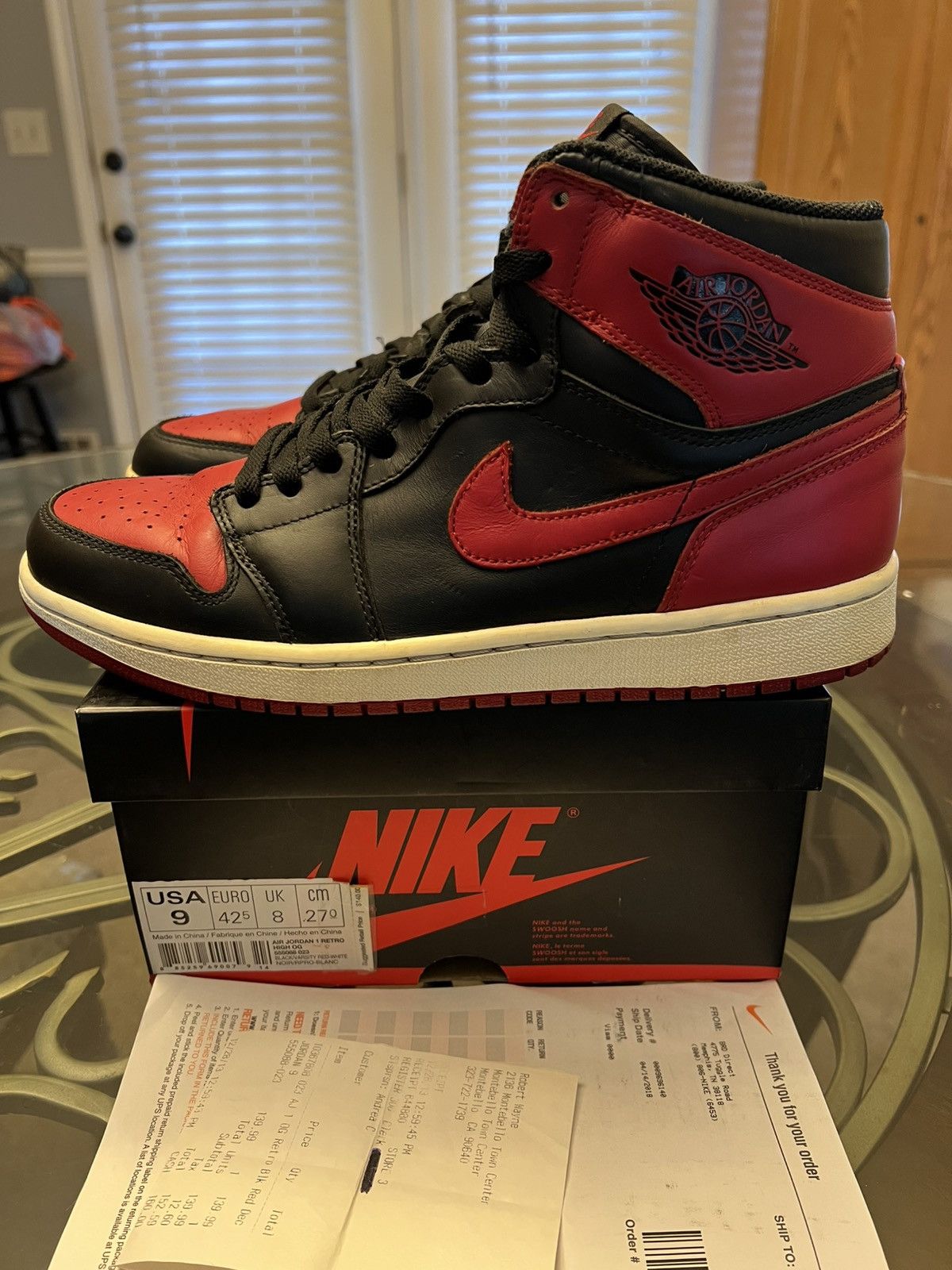 Jordan Brand Jordan 1 Retro High OG “Bred” 2013 Size US 9 / EU 42 - 2 Thumbnail
