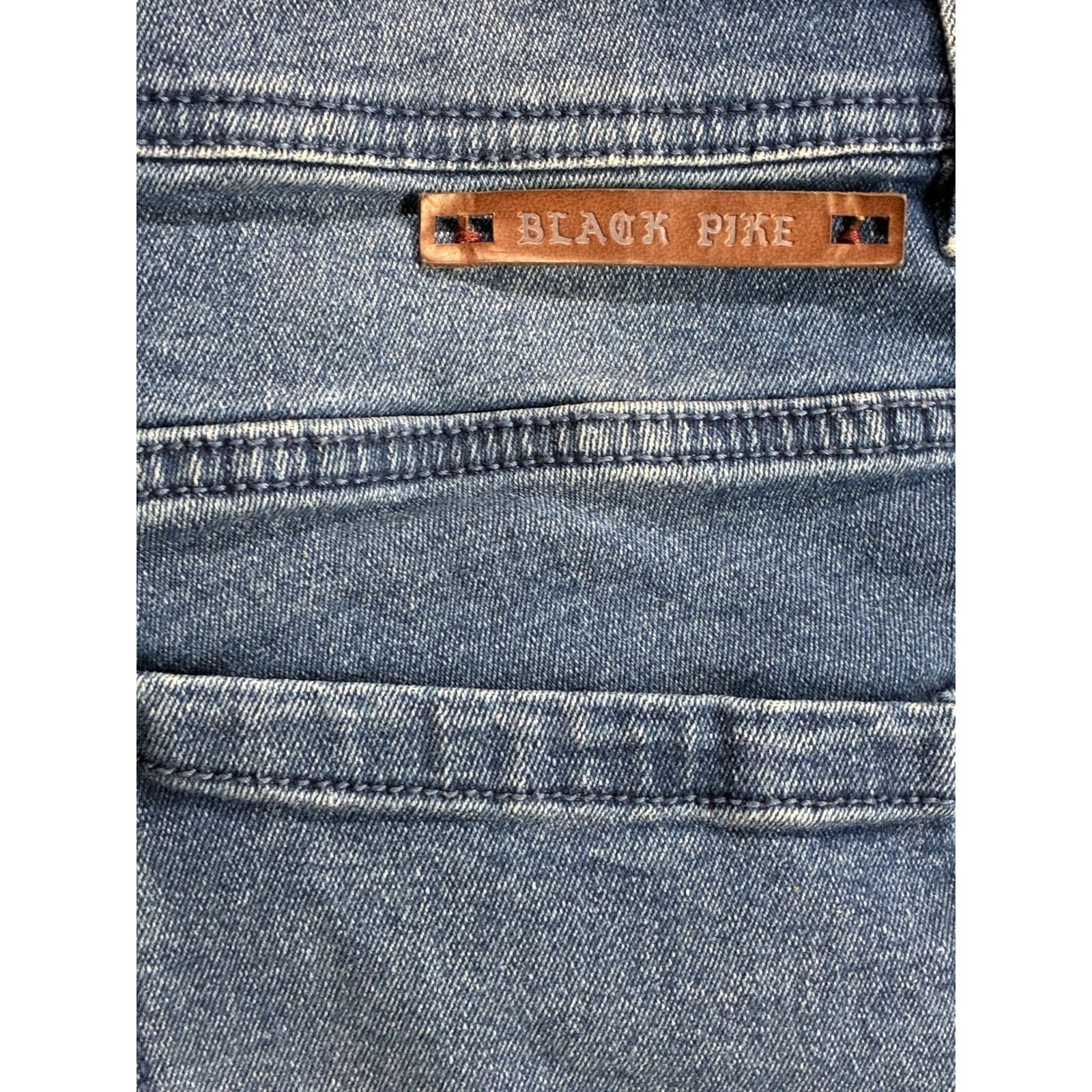 Pike Brothers Black Pike Graphic Denim Jeans Men’s 32x32 Streetwear Size US 32 / EU 48 - 9 Thumbnail