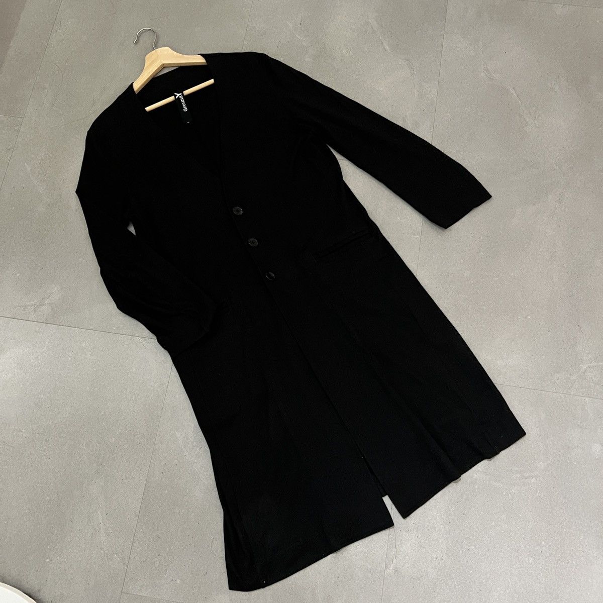 image of Groundy Yohji Yamamoto Ss20 Long Cardigan Coat in Black, Women's (Size Medium)