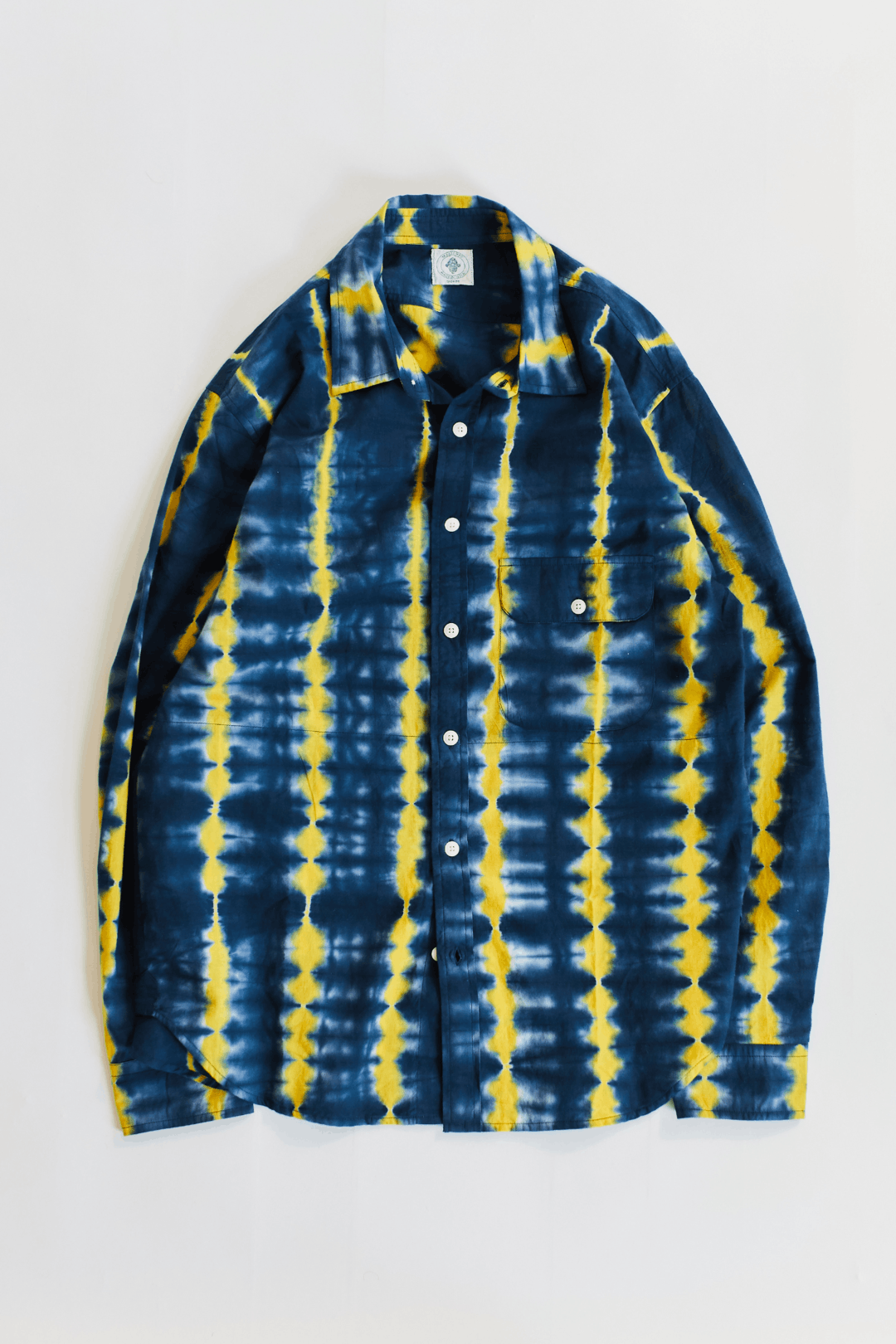 18 East Bangs Button Up Overshirt - Navy/Sunshine Tie Dye Stripe Size US L / EU 52-54 / 3 - 1 Thumbnail