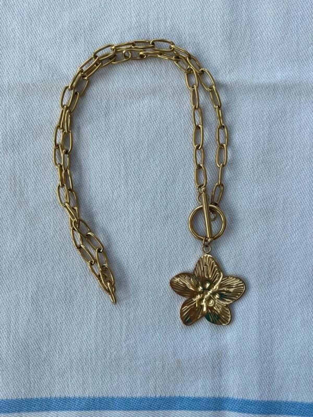 Other Gold plated floral pendant flower necklace Size ONE SIZE - 4 Thumbnail