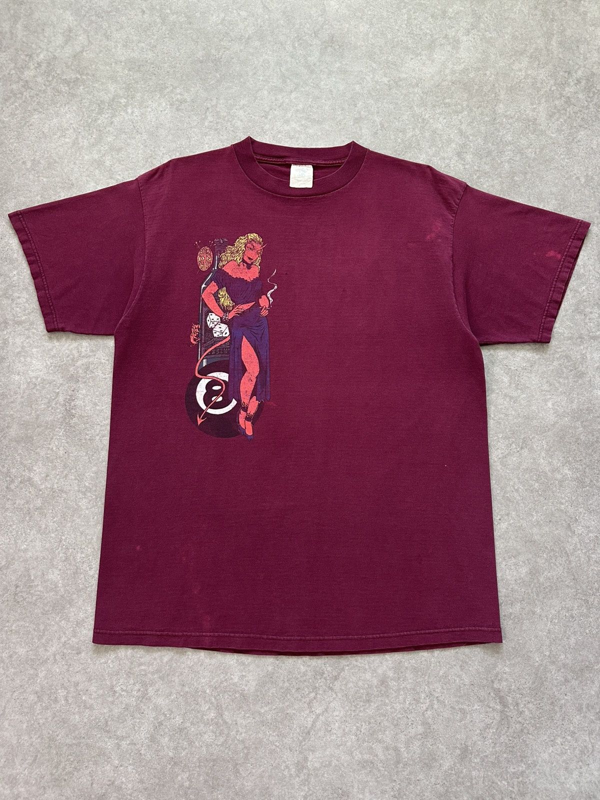 Vintage Vintage Frank Kozik Art Shirt Devil Girl Smoking 8 Ball Tee Size US XL / EU 56 / 4 - 2 Thumbnail