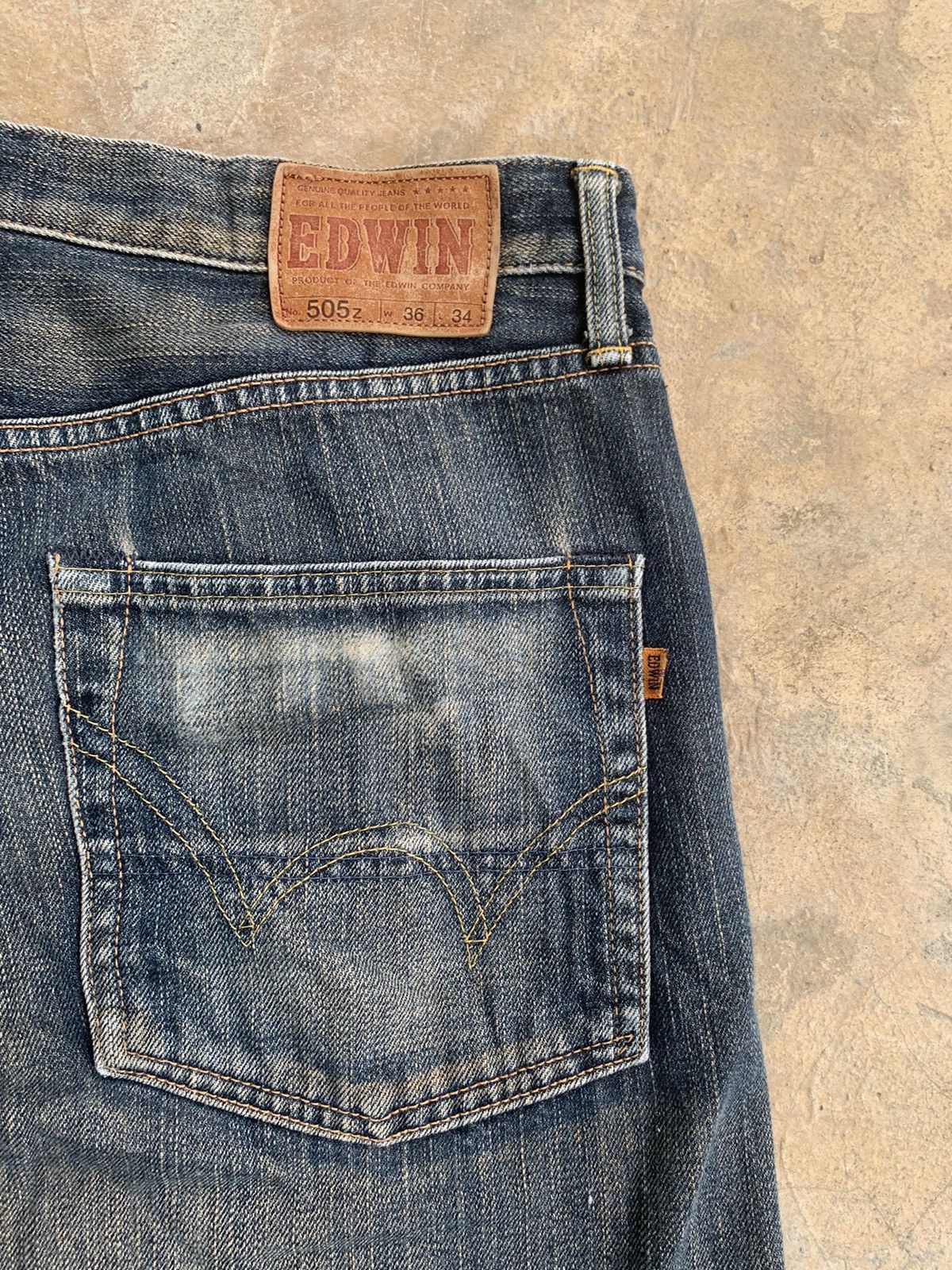 Edwin × Japanese Brand × Vintage Vintage Edwin 505z Selvedge Distressed Denim Size US 35 - 7 Thumbnail