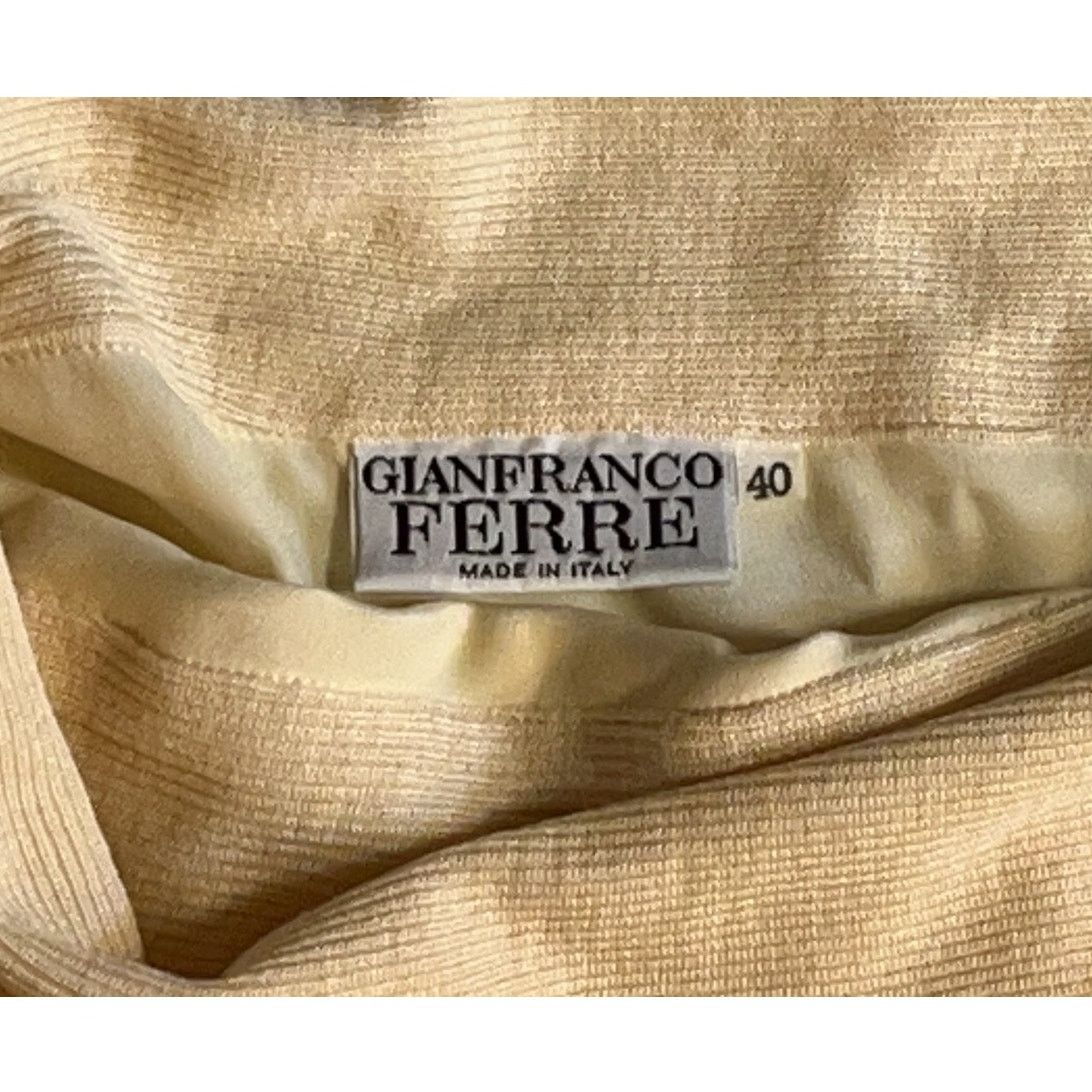 Gianfranco Ferre Gianfranco Ferré VTG Cream Silk Knit Cowl Neck Size S / US 4 / IT 40 - 4 Thumbnail