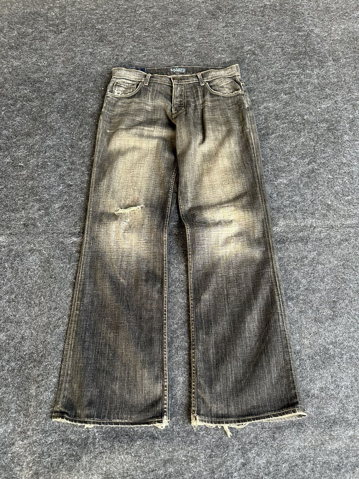 Vintage Vintage Sacred Blue Usa Flare Denim D452 Size US 32 / EU 48 - 1 Thumbnail