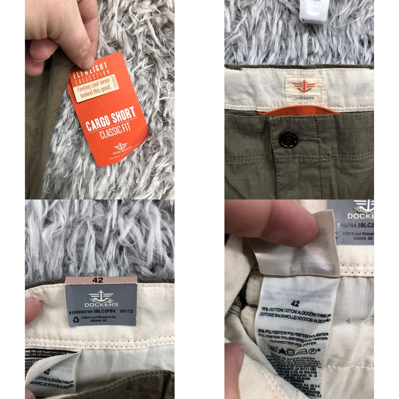 Dockers Dockers Cargo Shorts Mens Size 42 Mid Rise Dark Wash Beige Shorts Size US 42 / EU 58 - 8 Thumbnail