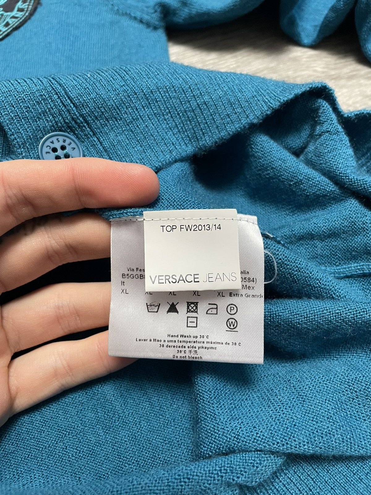Versace Jeans Couture Vintage Versace Jeans Patch Logo Wool Cardigan Size US XL / EU 56 / 4 - 13 Thumbnail