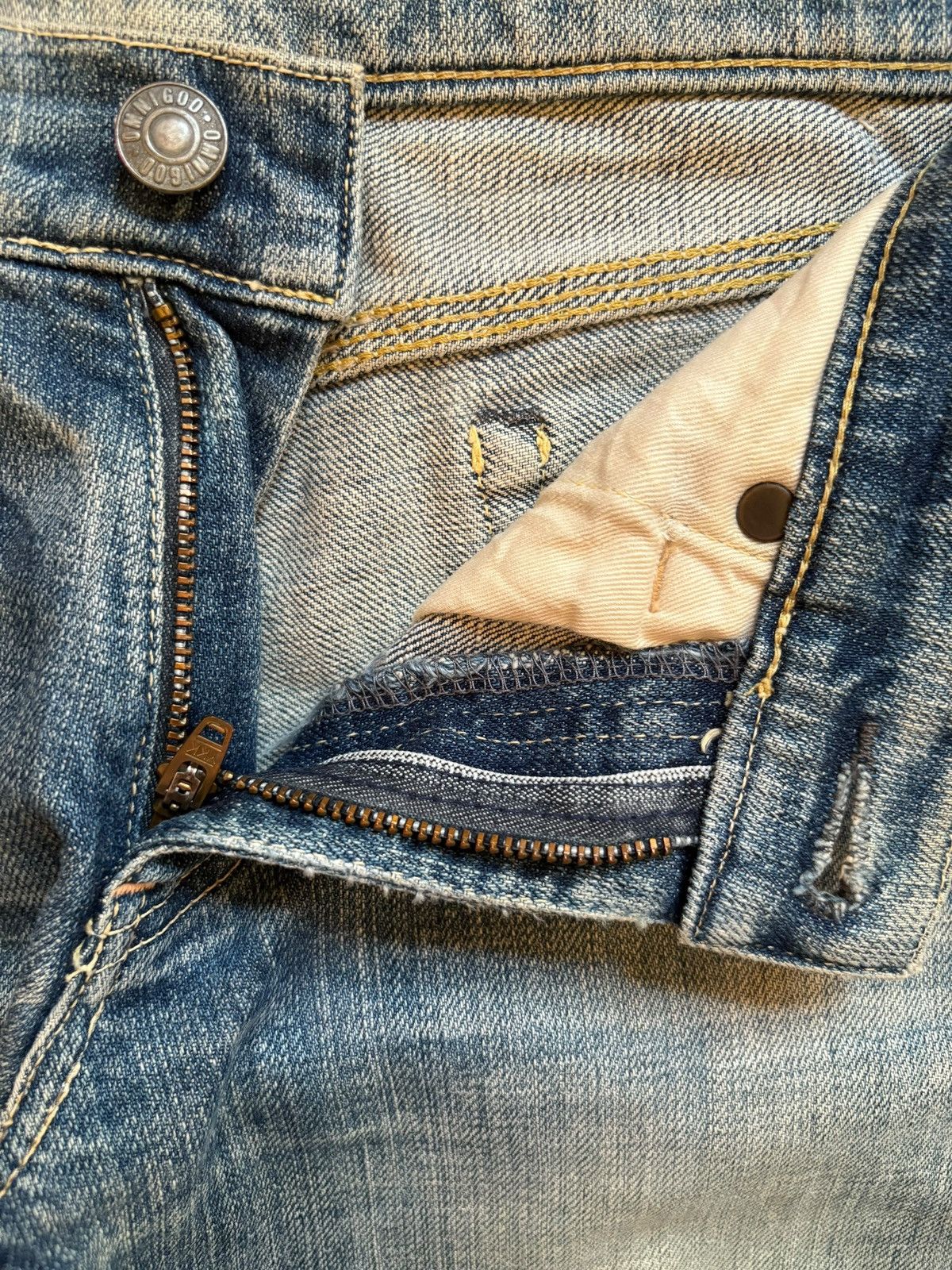 Japanese Brand × OMNIGOD Vintage Japanese Omnigod Mud Wash Bootcut Flare Jeans Size 27" / US 4 / IT 40 - 9 Thumbnail
