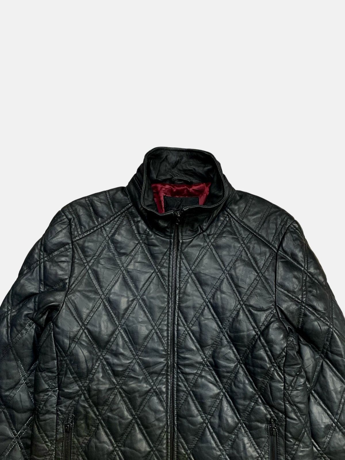 JACKROSE 2000s Luv Maison Jackrose - Diamond Pattern Leather Jacket Size US M / EU 48-50 / 2 - 6 Thumbnail