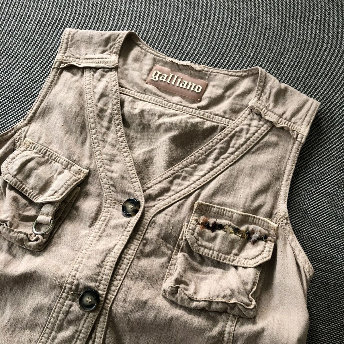 John Galliano GALLIANO Rare Utility Pockets Fishing Vest Size XS / US 0-2 / IT 36-38 - 4 Thumbnail