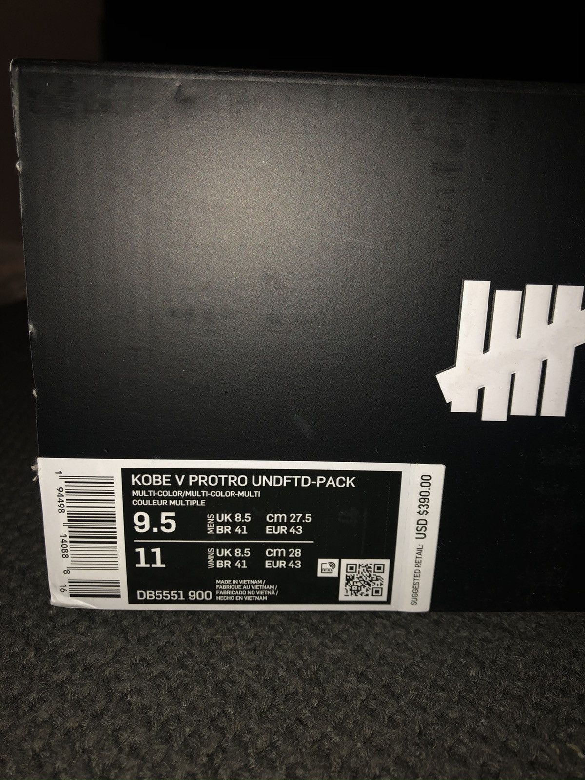 Nike × Undefeated Kobe V Protro Undefeated “What If” Pack Size US 9.5 / EU 42-43 - 11 Thumbnail