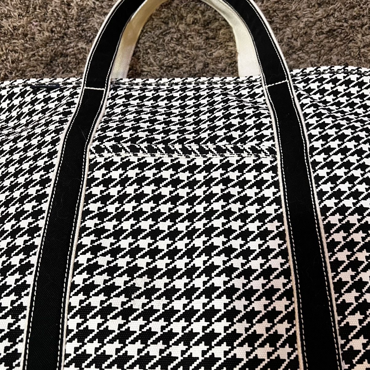 Lands' End Vintage Lands End Boat Tote Canvas Bag Large Houndstooth Size ONE SIZE - 5 Thumbnail