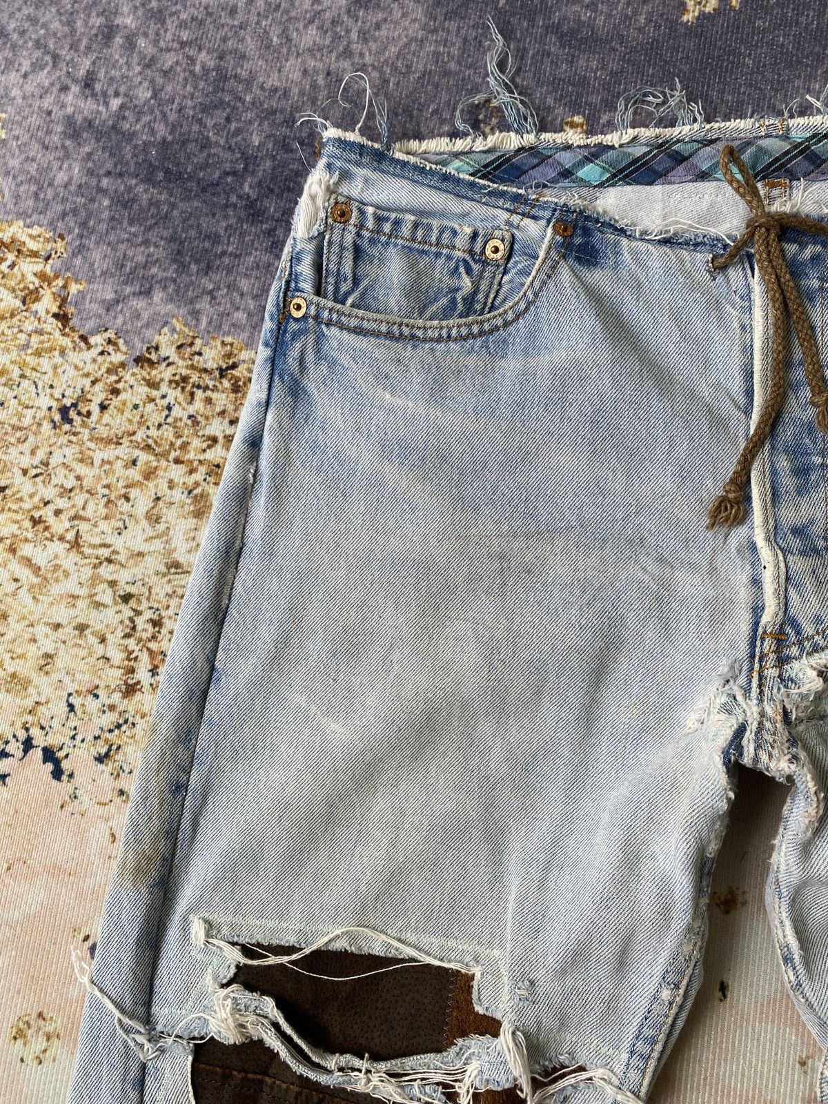 Japanese Brand 1990s - Ericho Hippie Deconstruced Distressed Design Denim Size US 32 / EU 48 - 11 Thumbnail