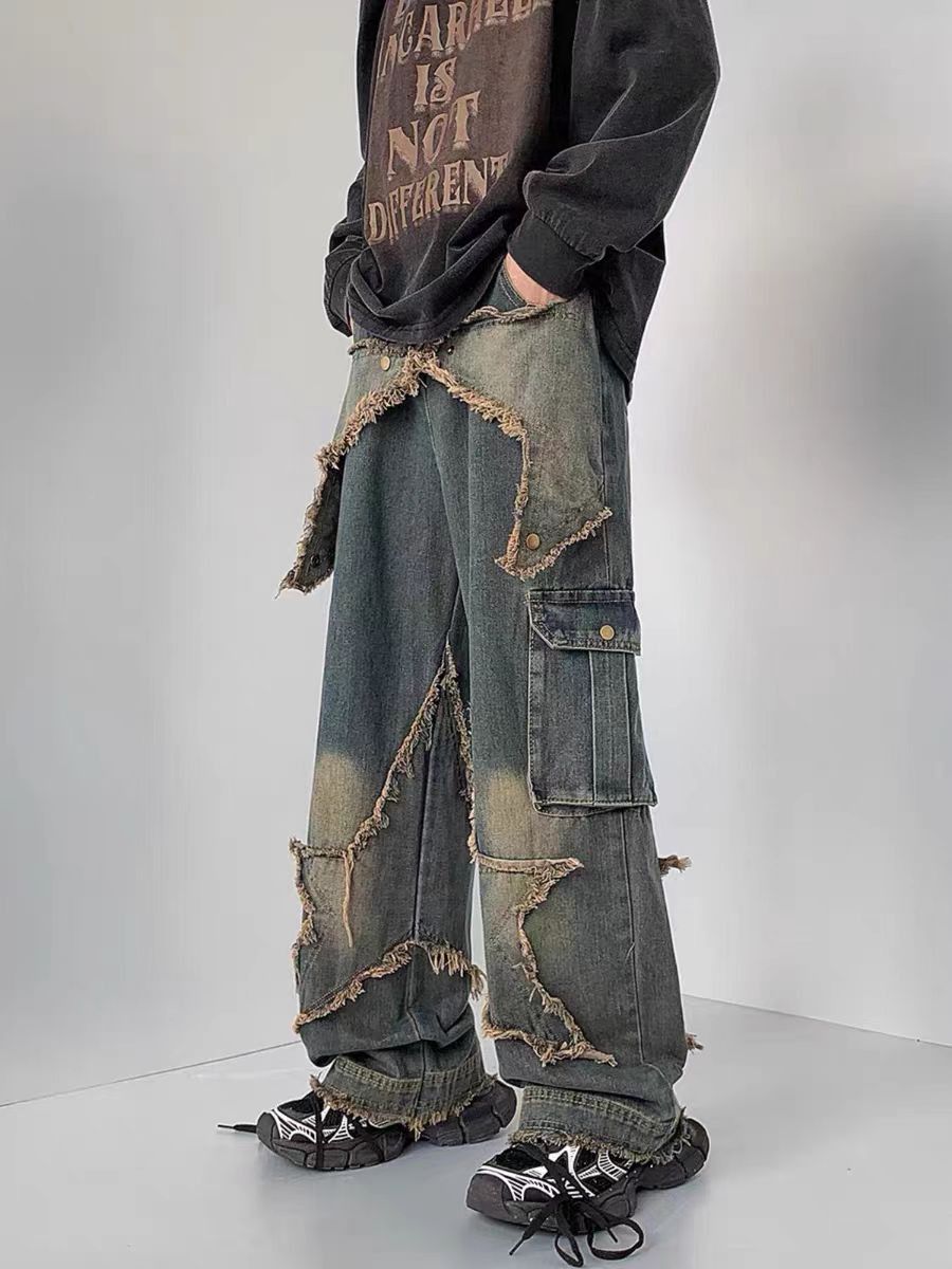 image of Light Blue High Street Vintage Loose Jeans, Men's (Size 33)