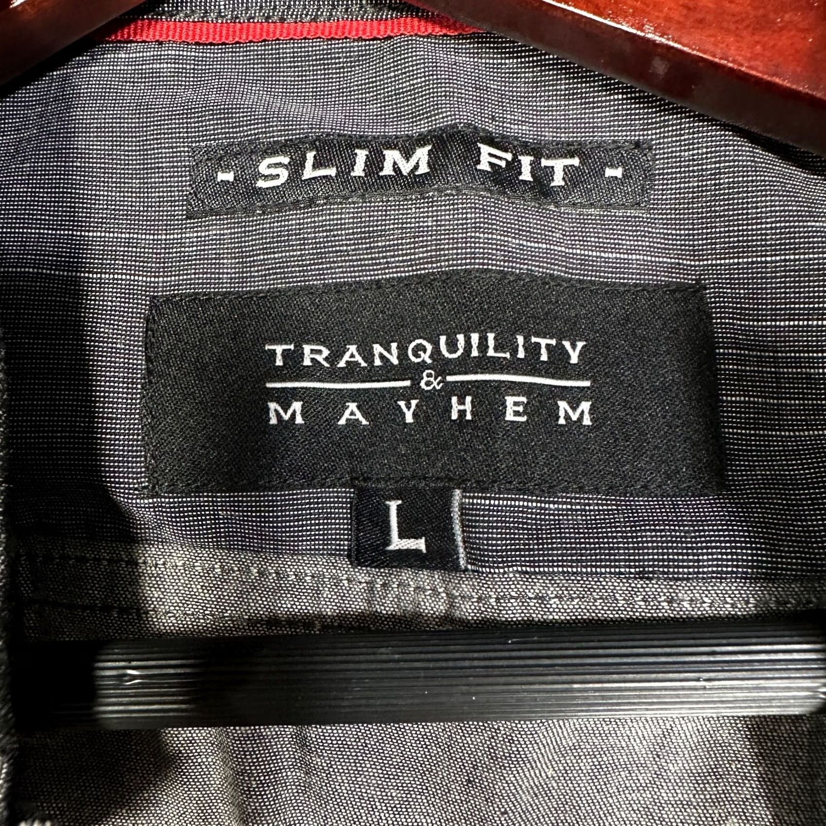 Vintage Tranquility & Mayhem Shirt Mens L Slim Fit Button Down Charcoal Gray Long Sleeve NEW Size US L / EU 52-54 / 3 - 5 Thumbnail