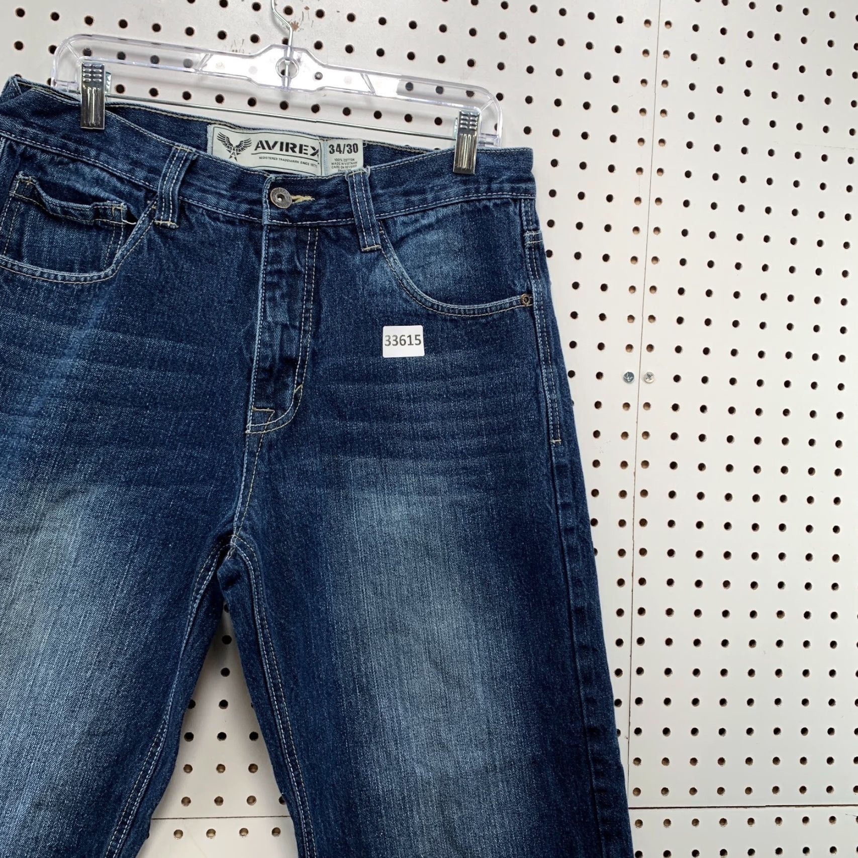 Avirex VINTAGE Avirex Jeans Mens 34x30 Dark Wash Hip Hop Baggy Denim 90s Punk Skinny Fit Size US 33 - 5 Thumbnail