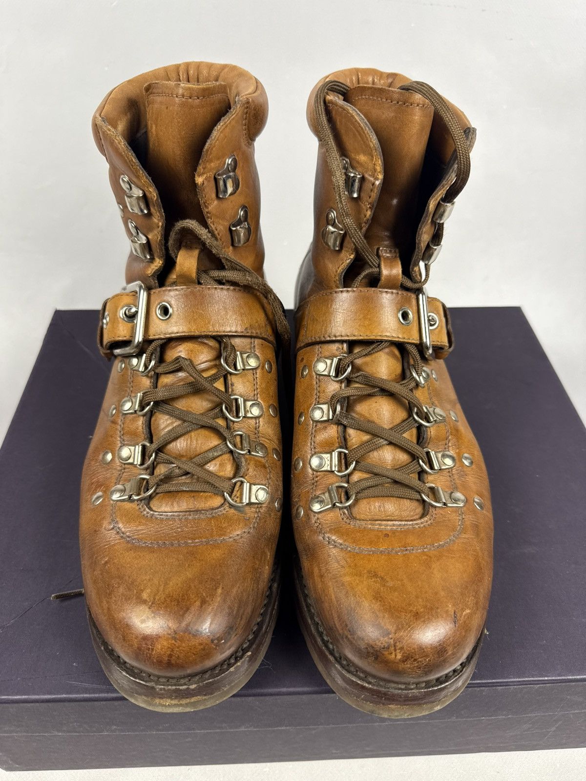 Prada Prada Milano Leather Hiking Boots Brown – Size 10 men Size US 10 / EU 43 - 7 Thumbnail