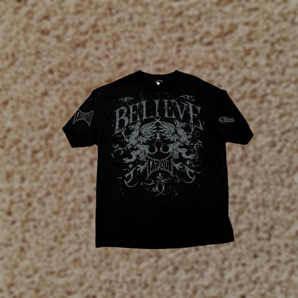 Tapout VINTAGE Tapout T-Shirt Y2K Believe Bud Light UFC MMA Dragon Black Men's XLarge Size US XL / EU 56 / 4 - 1 Thumbnail