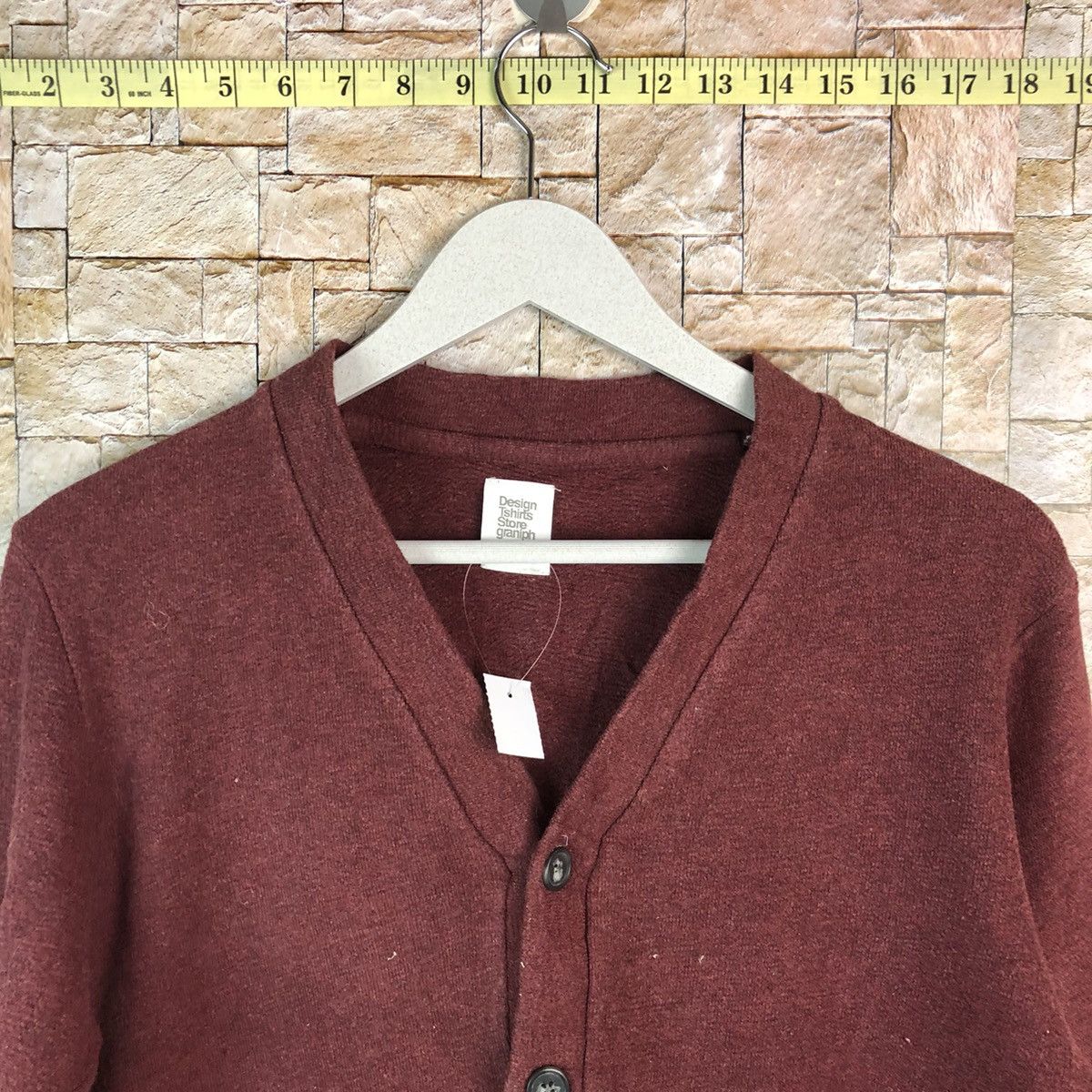 Japanese Brand Graniph Maroon Cardigan Knitwear #A1204 Size US S / EU 44-46 / 1 - 4 Thumbnail
