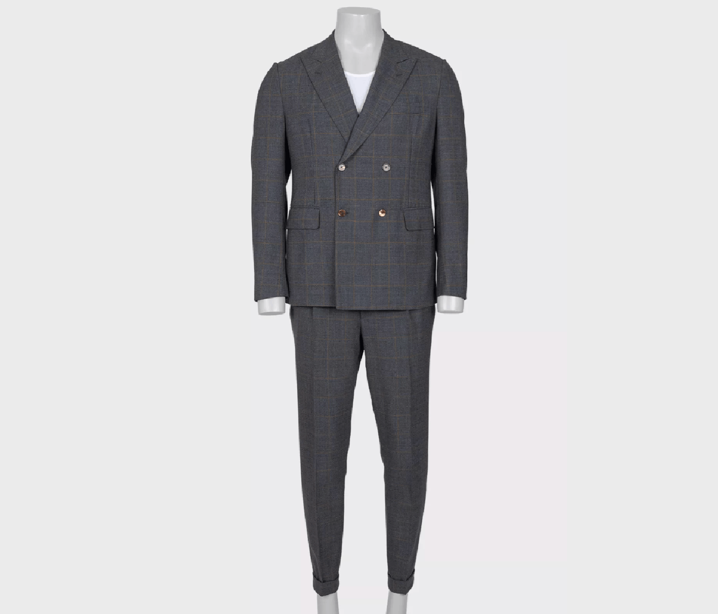 Isaia Isaia Gray Check Wool Suit IT50 L Size 50R - 1 Thumbnail