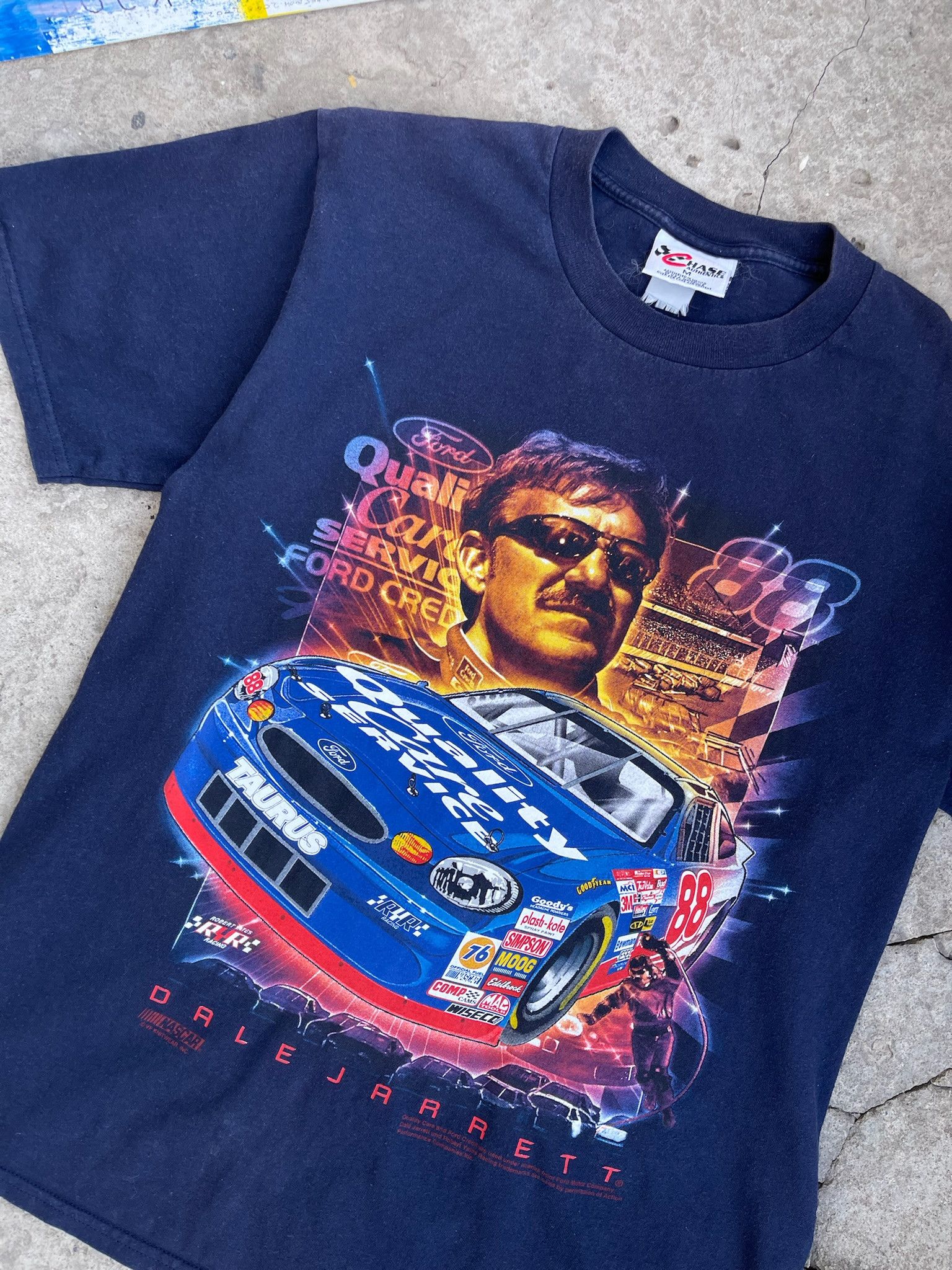 NASCAR Vintage 90s NASCAR Dale Jarrett Ford tee racing tshirt Size US M / EU 48-50 / 2 - 3 Thumbnail