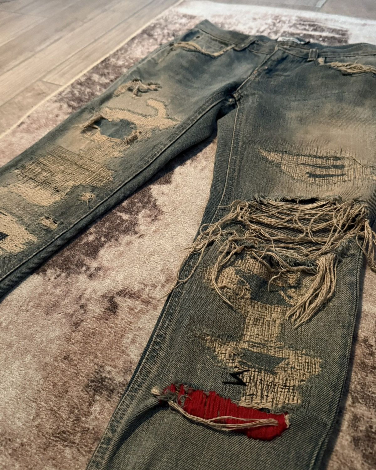 Undercover Undercover AW04 68 “Red Yarn” Denim Size US 28 / EU 44 - 3 Thumbnail