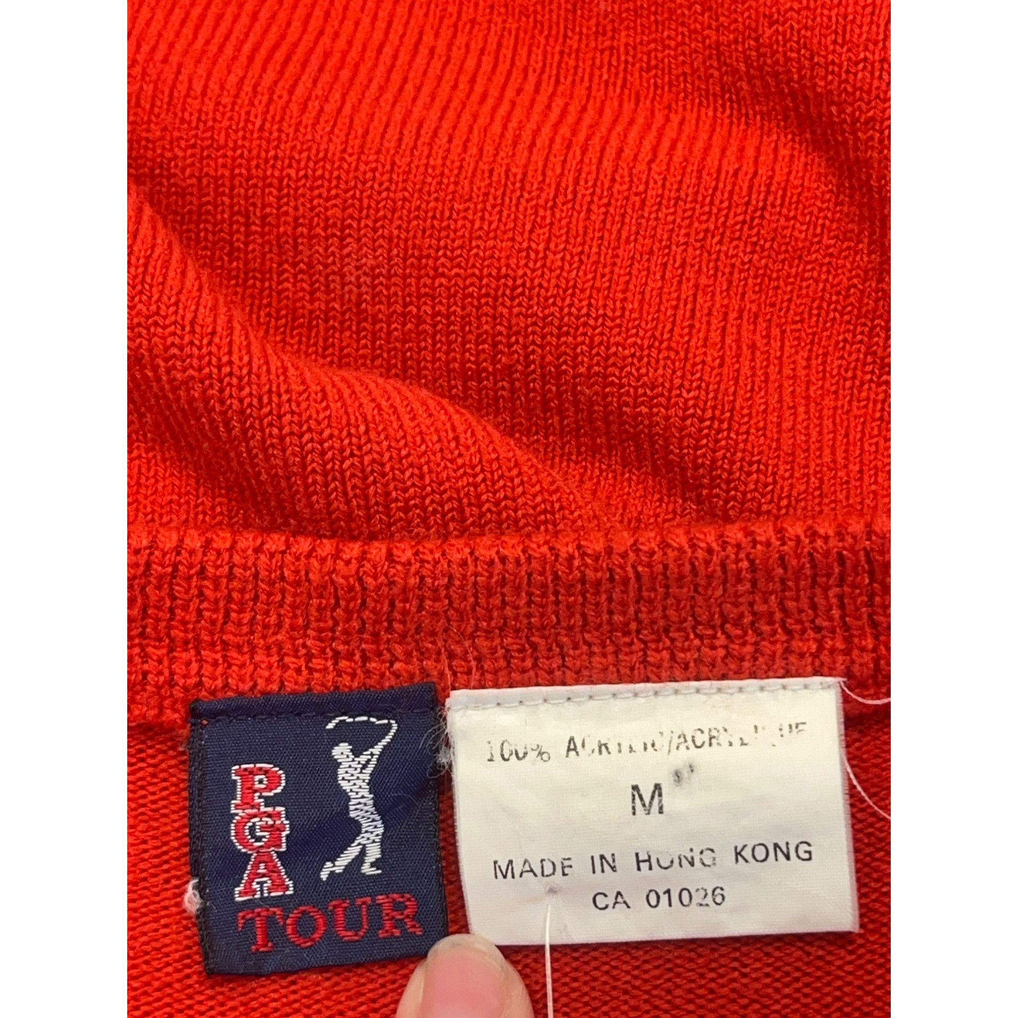 PGA Tour Vintage PGA Tour Red V Neck Sweater Size M / US 6-8 / IT 42-44 - 4 Thumbnail