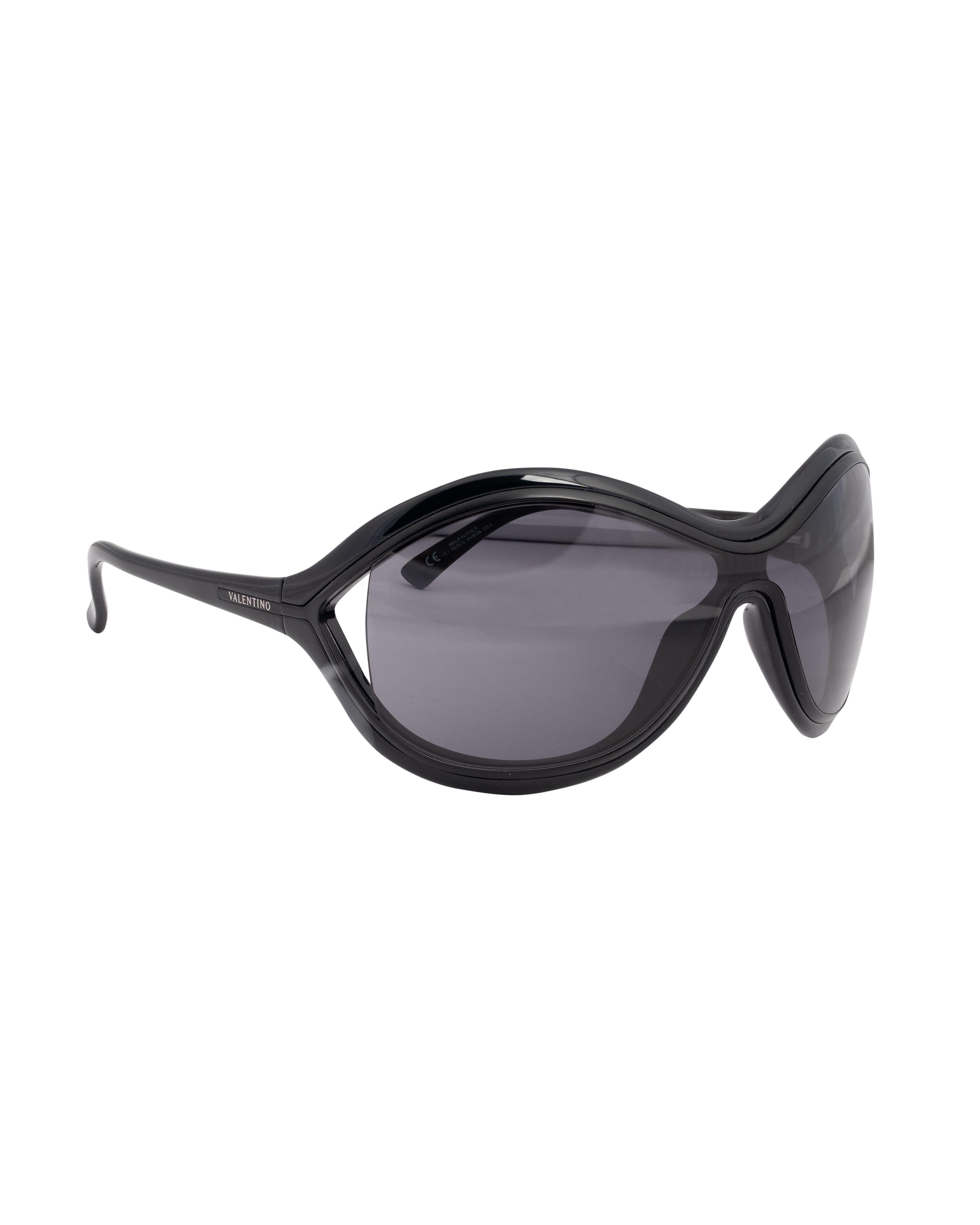 Valentino Valentino '00s Black Round Oversized Plastic Sunglasses Size ONE SIZE - 1 Thumbnail