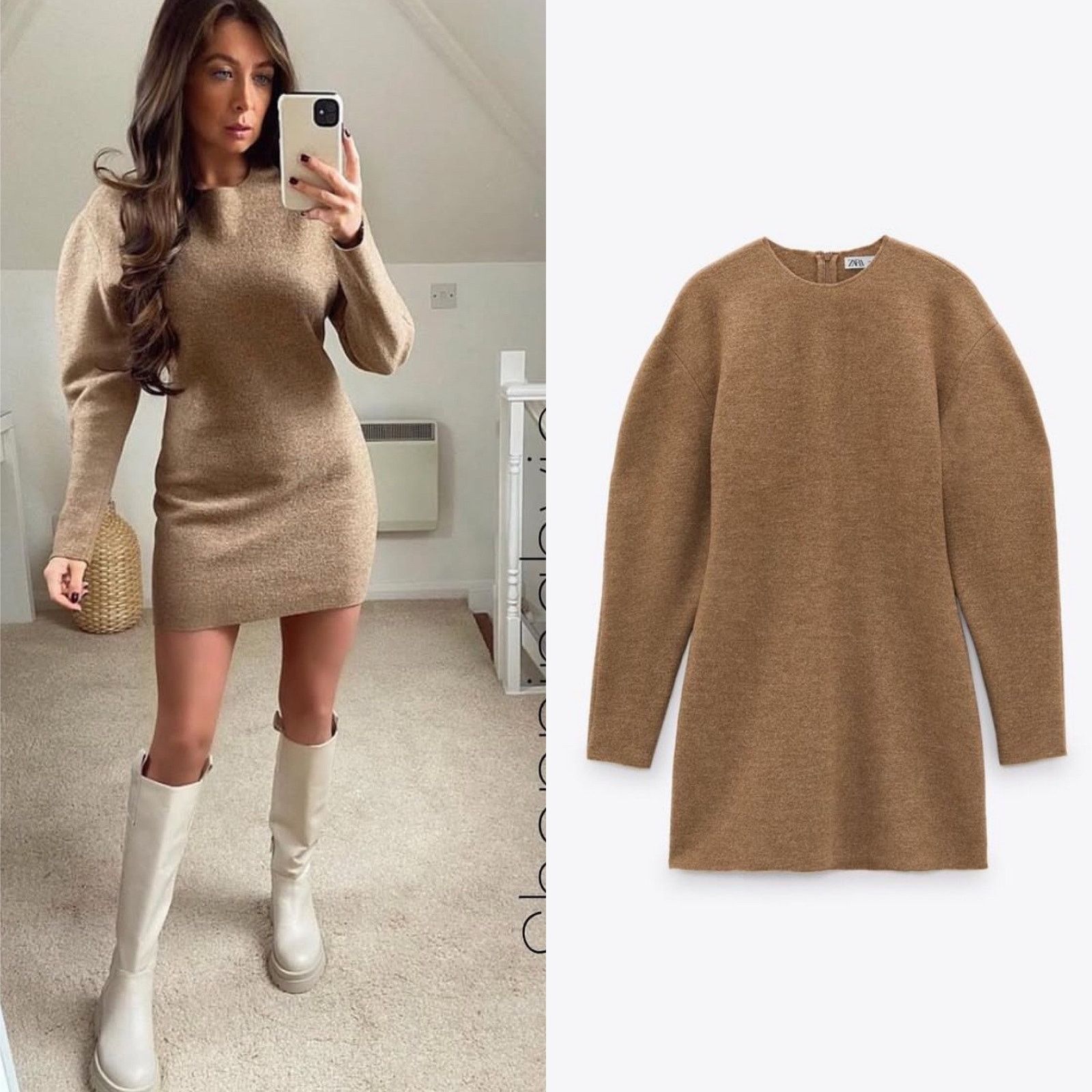 Zara ZARA BLOGGER FAVORITE 100% WOOL DRESS LIMITED EDITION Size XS / US 0-2 / IT 36-38 - 1 Thumbnail