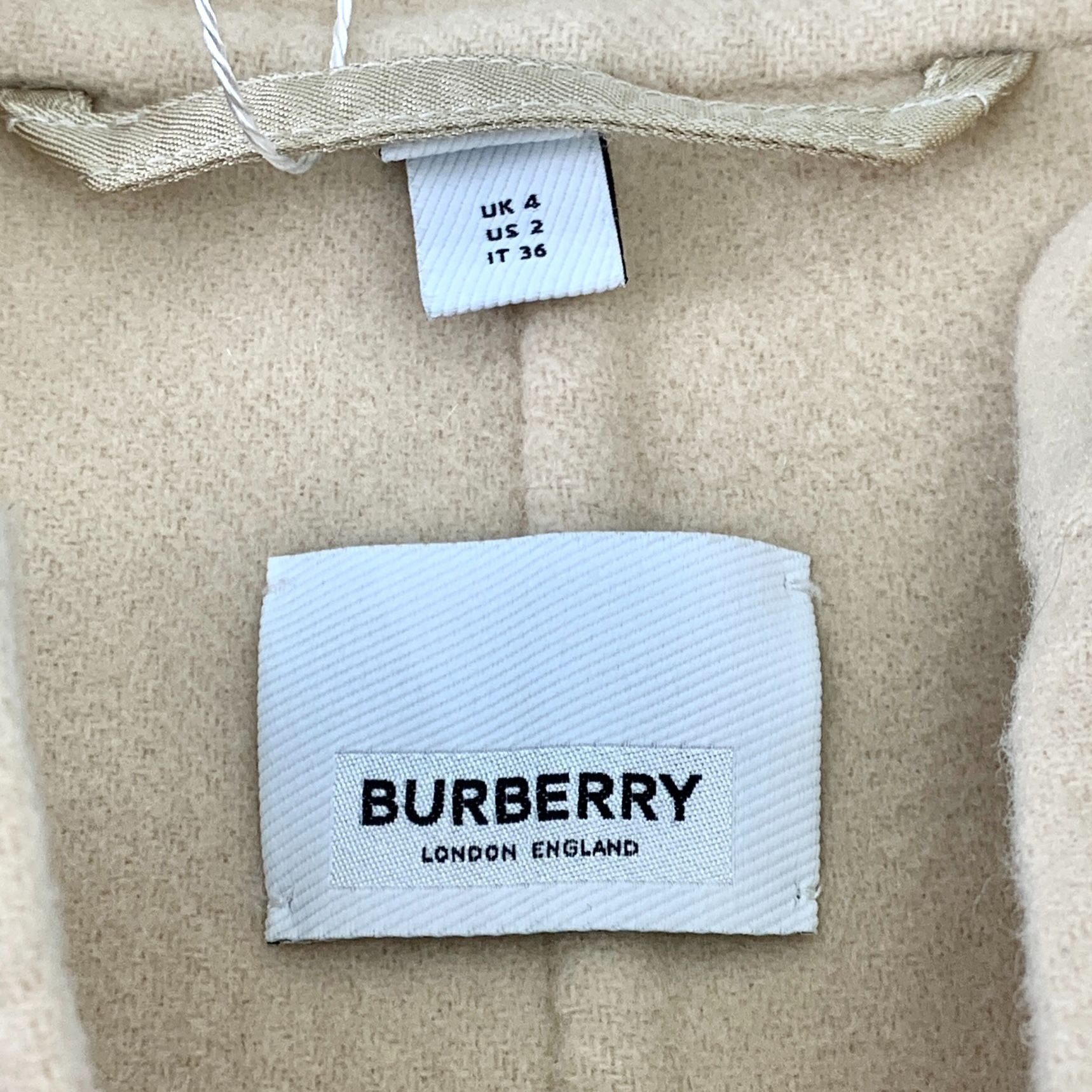 Burberry Burberry Wool & Cashmere Blend Beige Longline Coat Size XS / US 0-2 / IT 36-38 - 6 Thumbnail