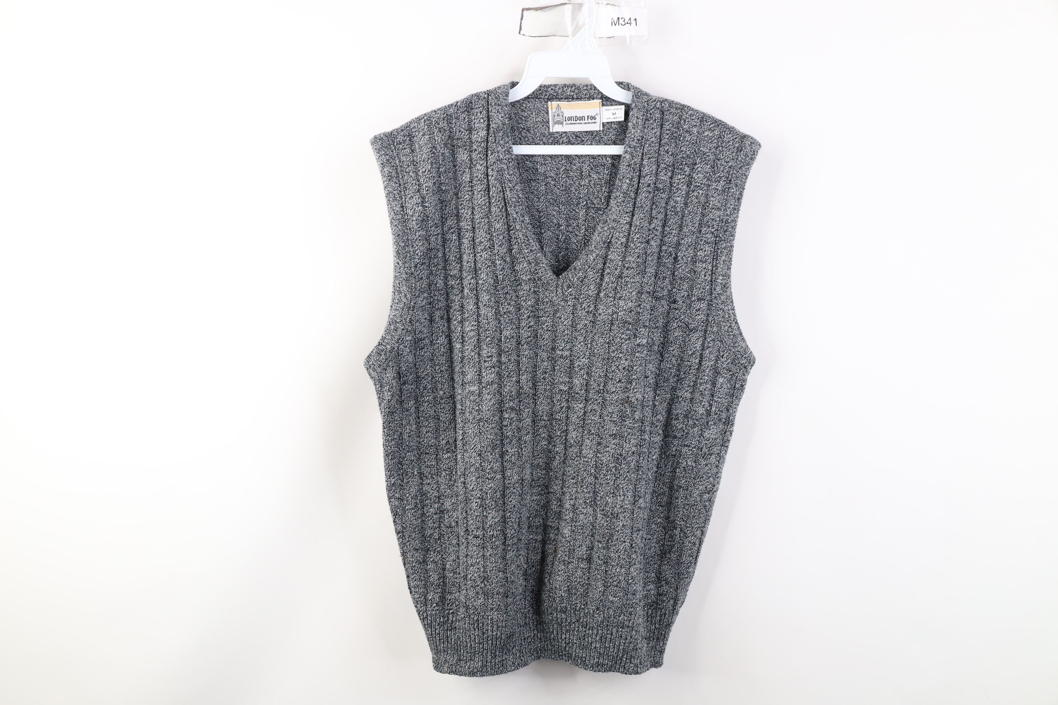 Vintage Vintage 70s Streetwear Ribbed Knit Sweater Vest Gray USA Size US M / EU 48-50 / 2 - 1 Thumbnail