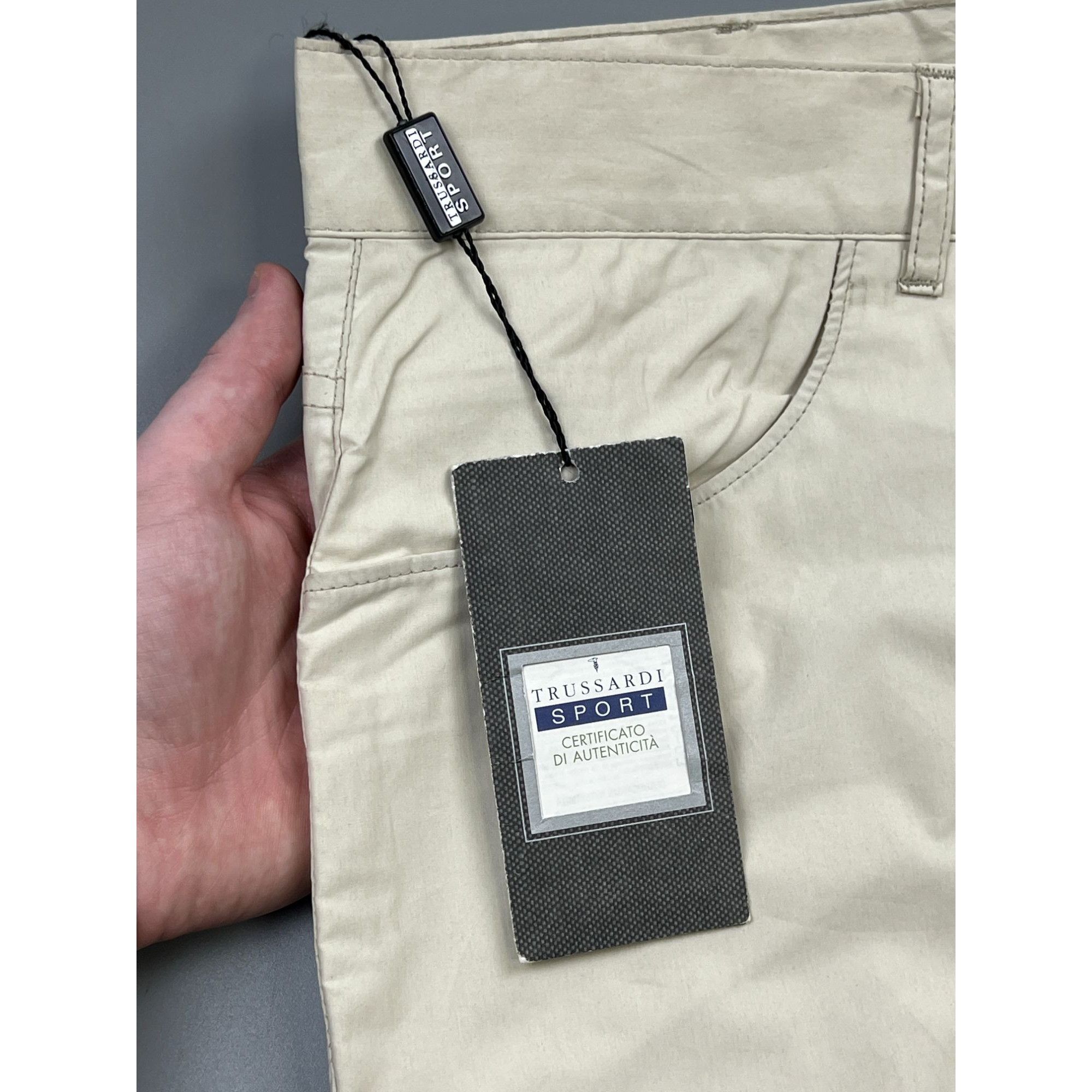 Trussardi Trussardi Sport Beige Coated Cotton Pants (Y0988) Size US 38 / EU 54 - 3 Thumbnail
