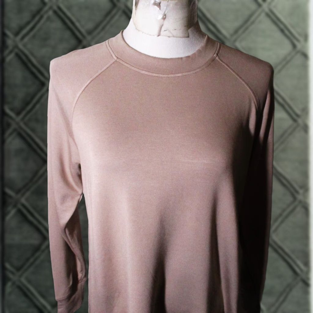Vintage RW & CO. Taupe Heavy Stretch Long Sleeve Top Women's S/P NWOT Size S / US 4 / IT 40 - 1 Thumbnail