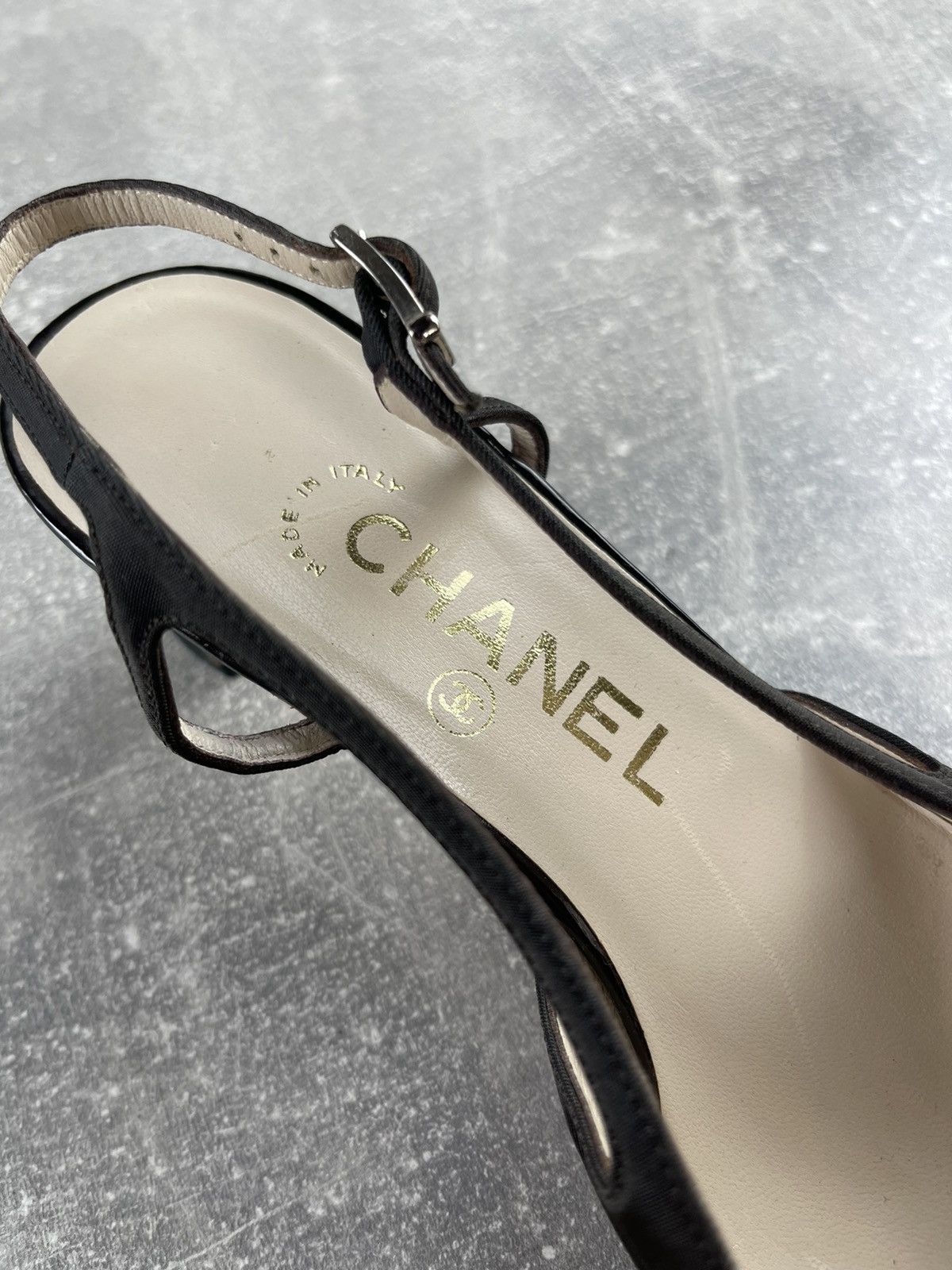 Chanel CHANEL Slingback Pumps 90s Grosgrain Leather Heels Shoes Size US 9 / IT 39 - 8 Thumbnail