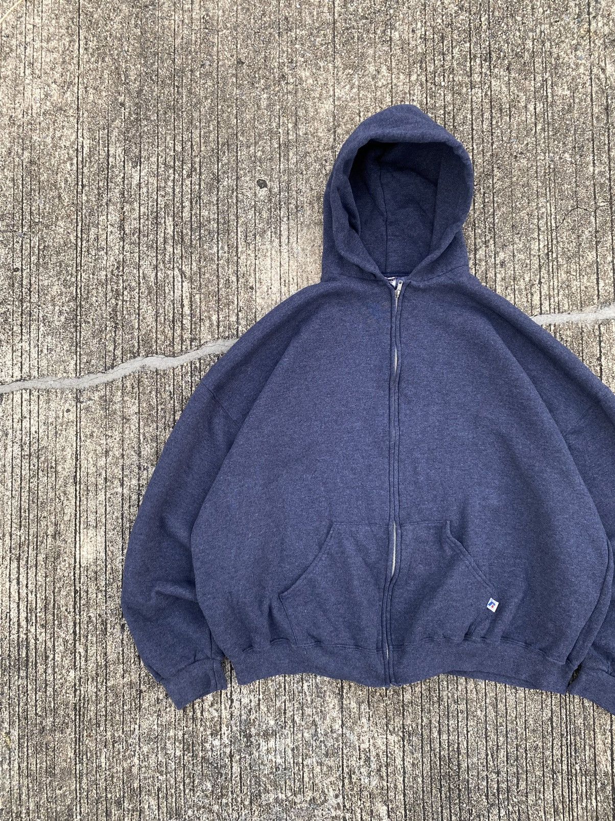 Vintage Vintage Russell Athletic Zip Up Hoodie Dark Gray Size US XXL / EU 58 / 5 - 3 Thumbnail