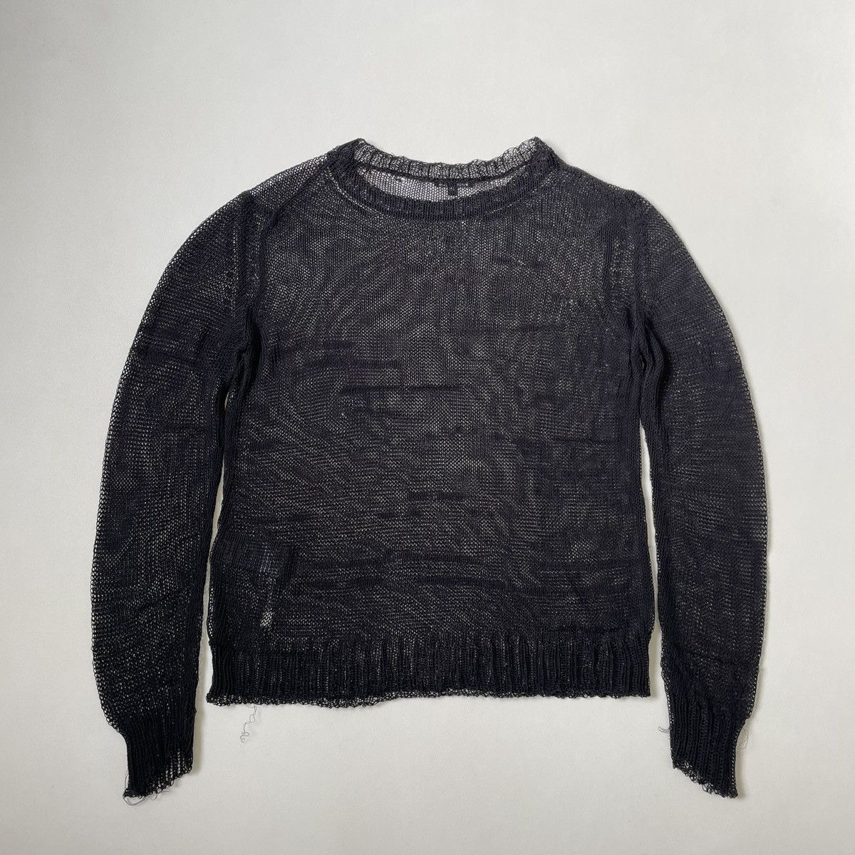 Ann Demeulemeester Black Cotton ‘Punk Distressed’ Cobweb Knit Size S / US 4 / IT 40 - 12 Thumbnail